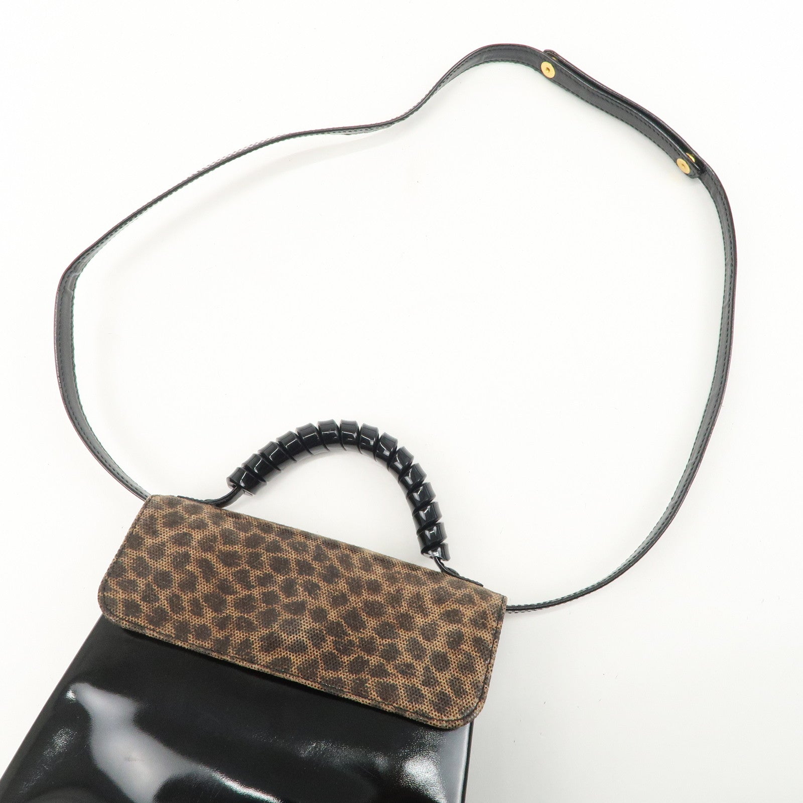 LOEWE Velazquez Patent Leather Coating Suede 2Way Bag Used