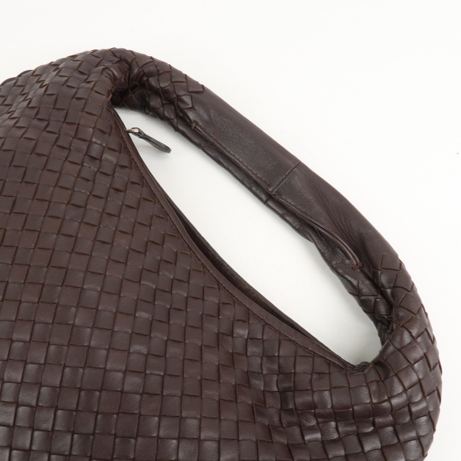 BOTTEGA VENETA Hobo Intrecciato Leather Shoulder Bag Brown 115653 Used