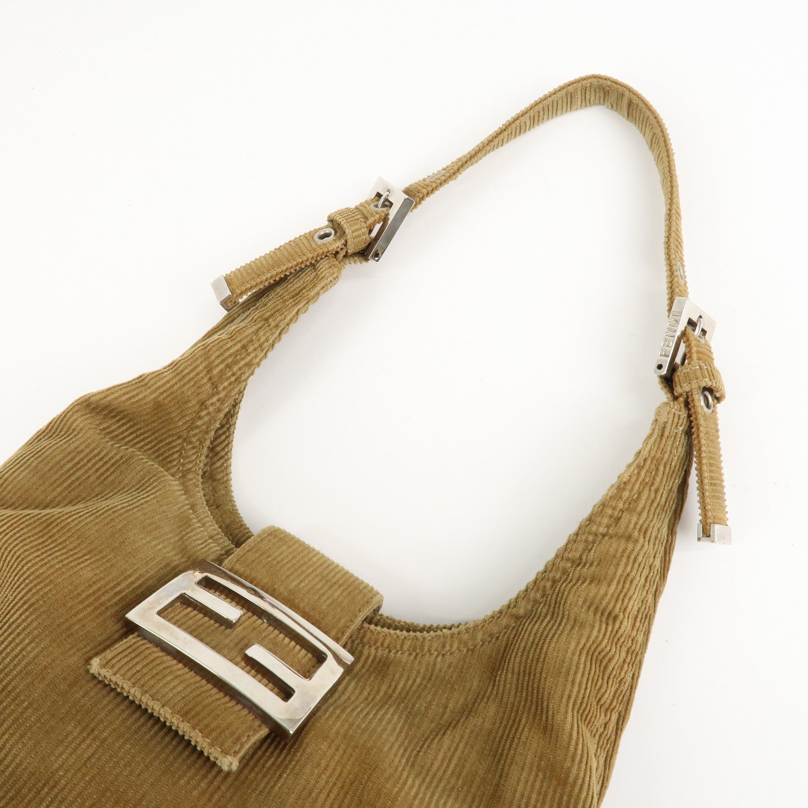 FENDI Corduroy Shoulder Bag 20686 Used