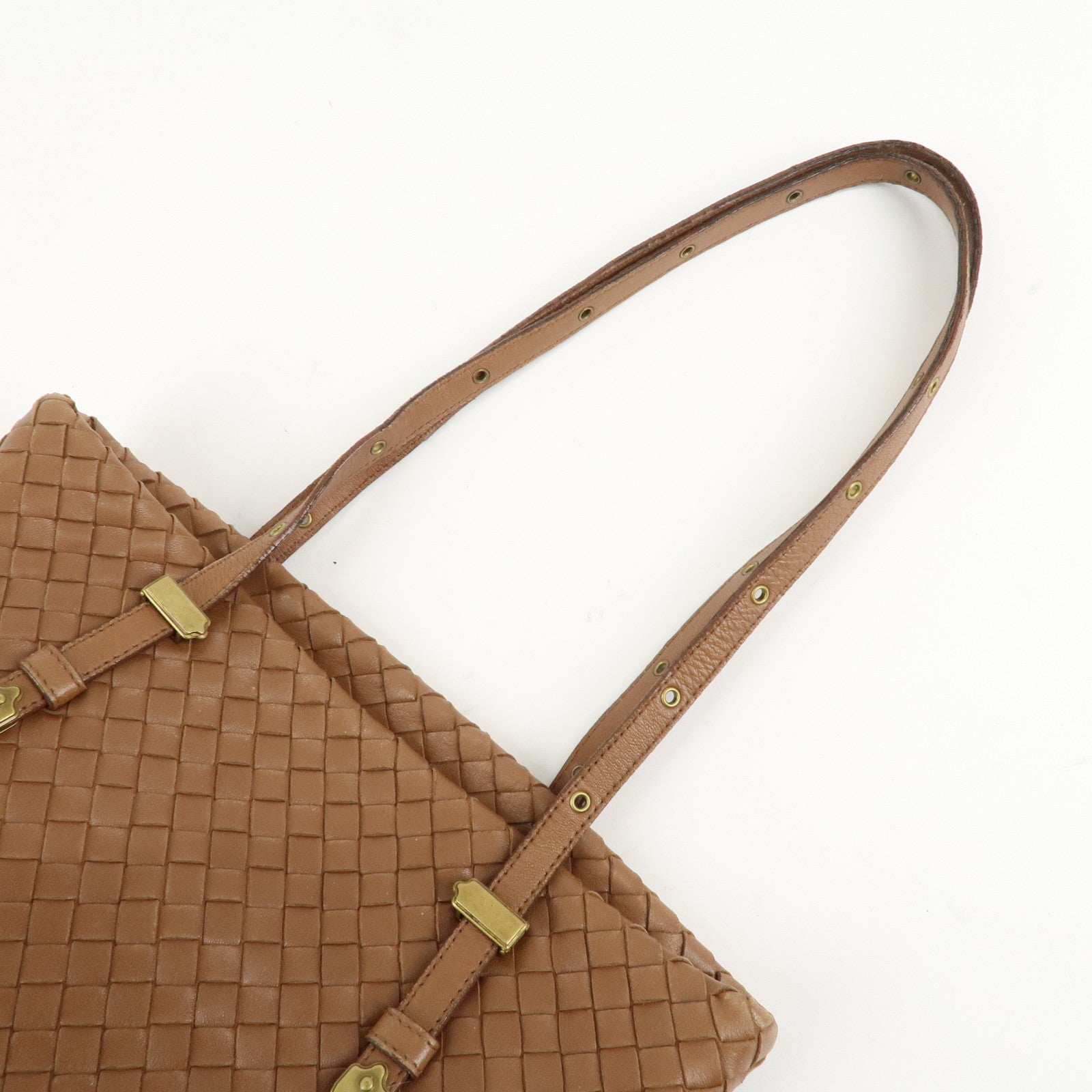 BOTTEGA VENETA Intrecciato Leather Tote Bag Brown 162937 Used