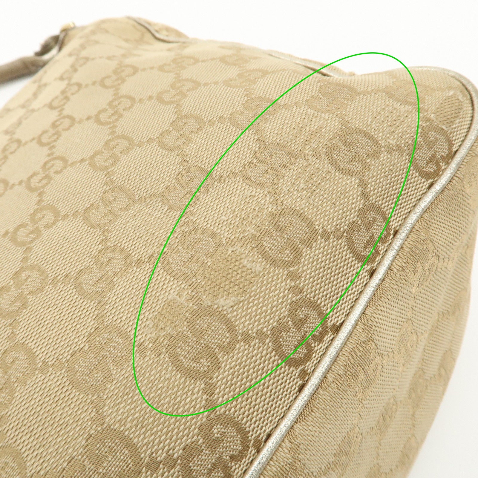 GUCCI GG Canvas Leather Shoulder Bag 153025 Used