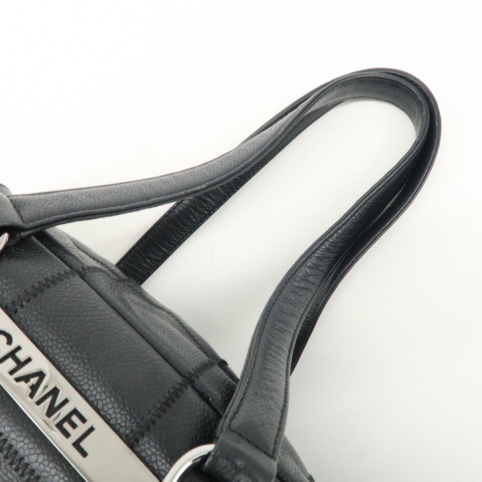 Chanel Chocolate Bar Caviar Skin Mini Boston Bag A26135 Used