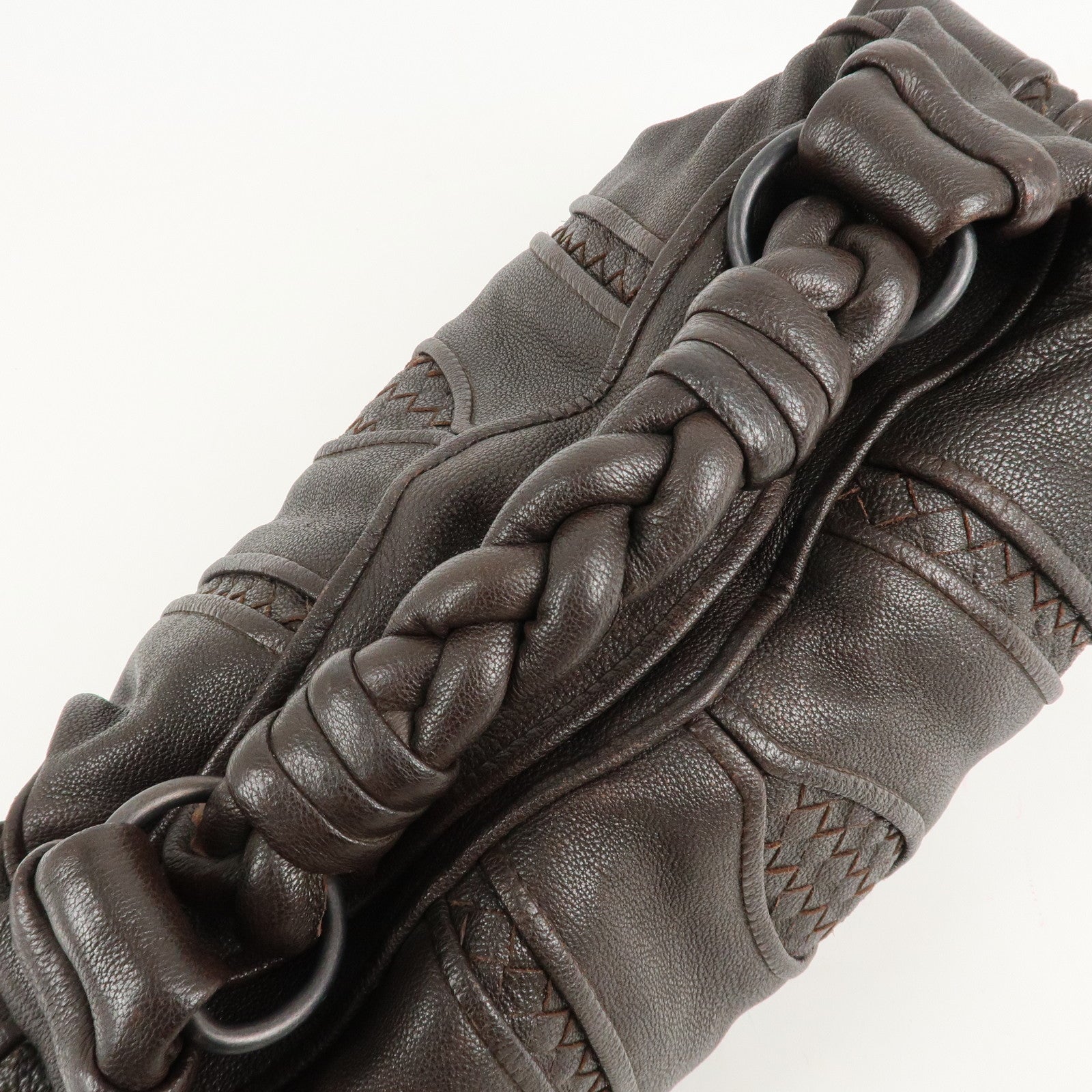 BOTTEGA VENETA Intrecciato Leather Shoulder Bag 179309 Used