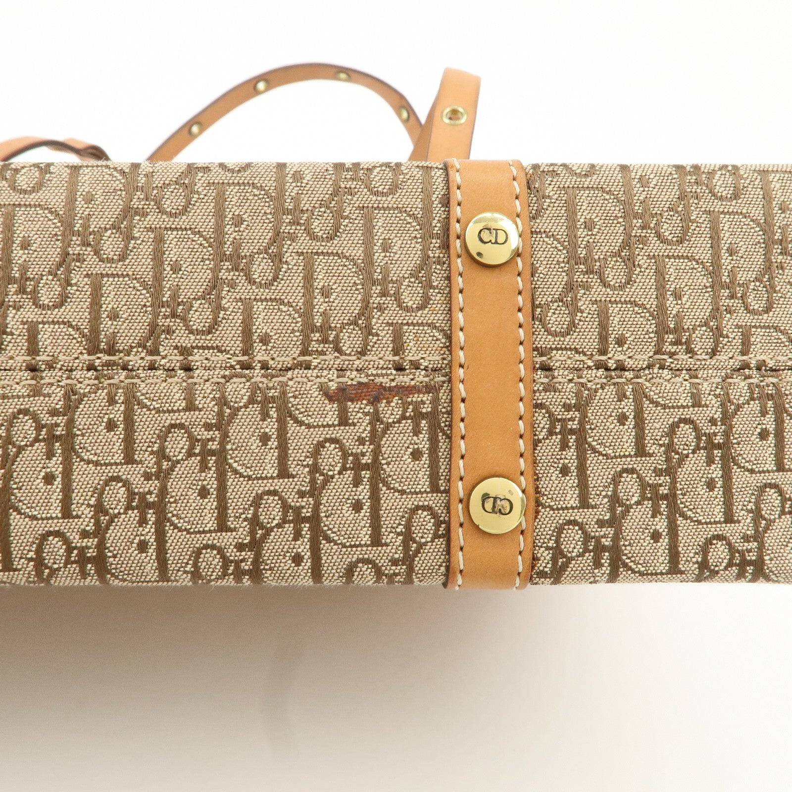 Christian Dior Trotter Street Chic Canvas Leather Shoulder Bag Used
