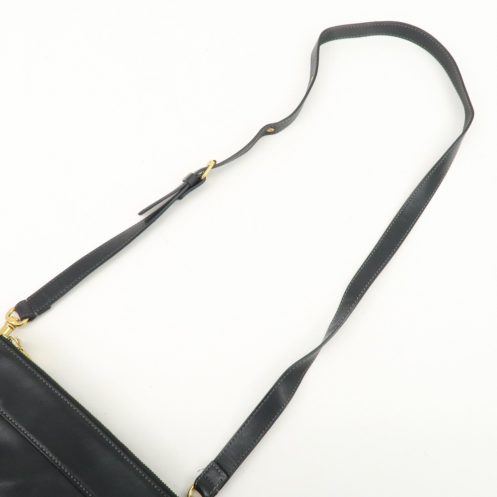 Chloe Eden Leather Tassel Shoulder Bag Black Brown Used