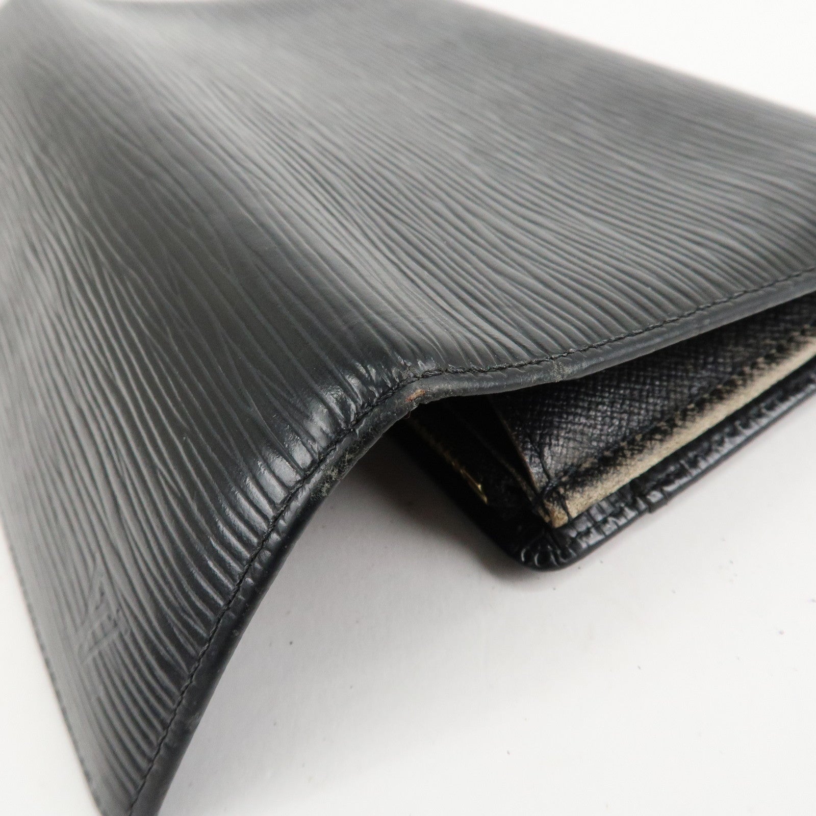 Louis Vuitton Set of 2 Epi Long Wallet Black M63752 M63252 Used