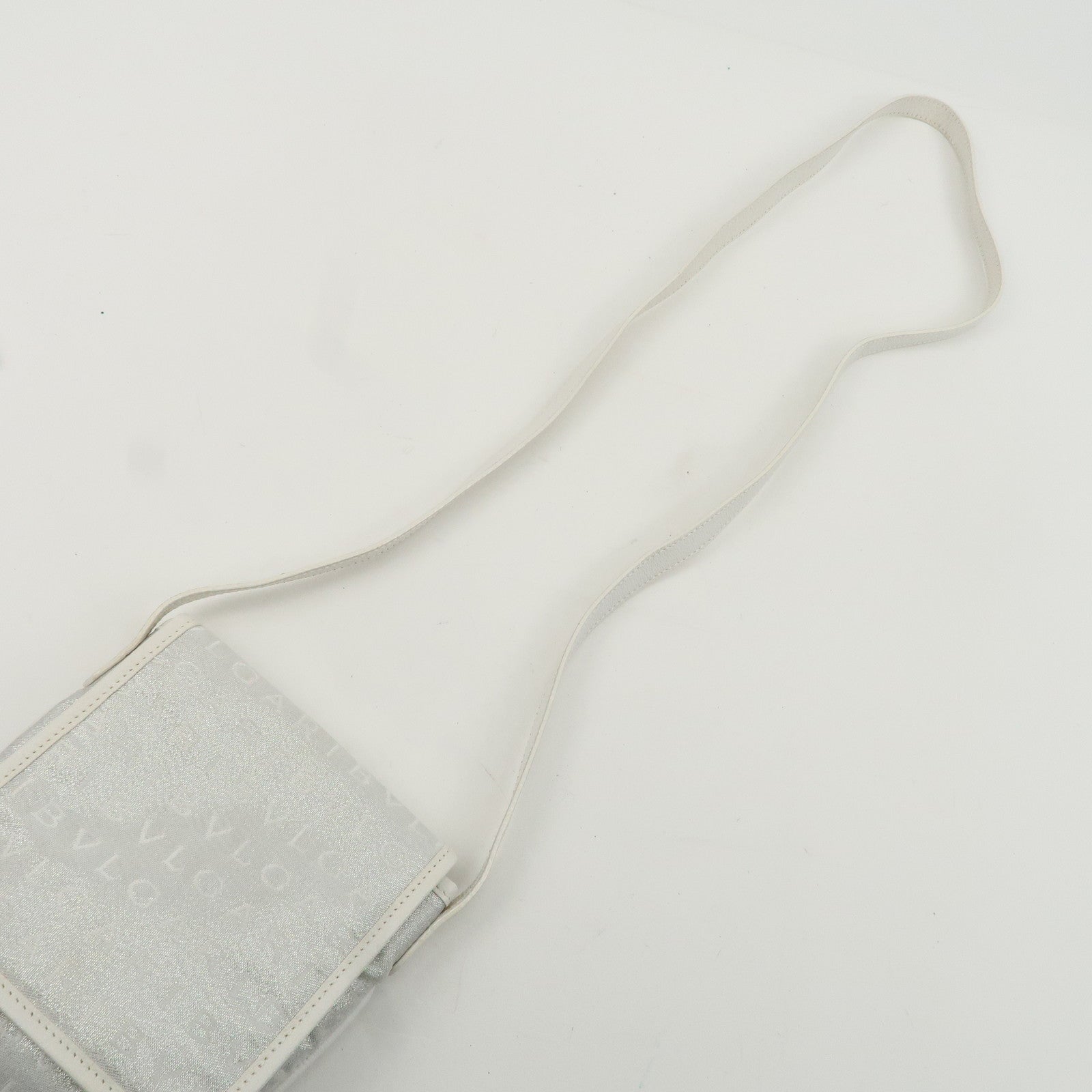 BVLGARI Logo Mania Mini Shoulder Bag Hand Bag Silver Used