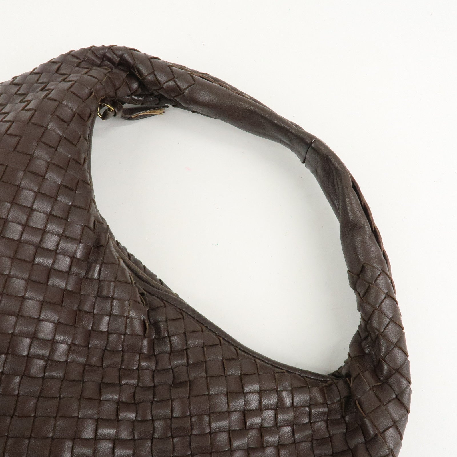 BOTTEGA VENETA Hobo Intrecciato Leather Shoulder Bag Brown 115653 Used
