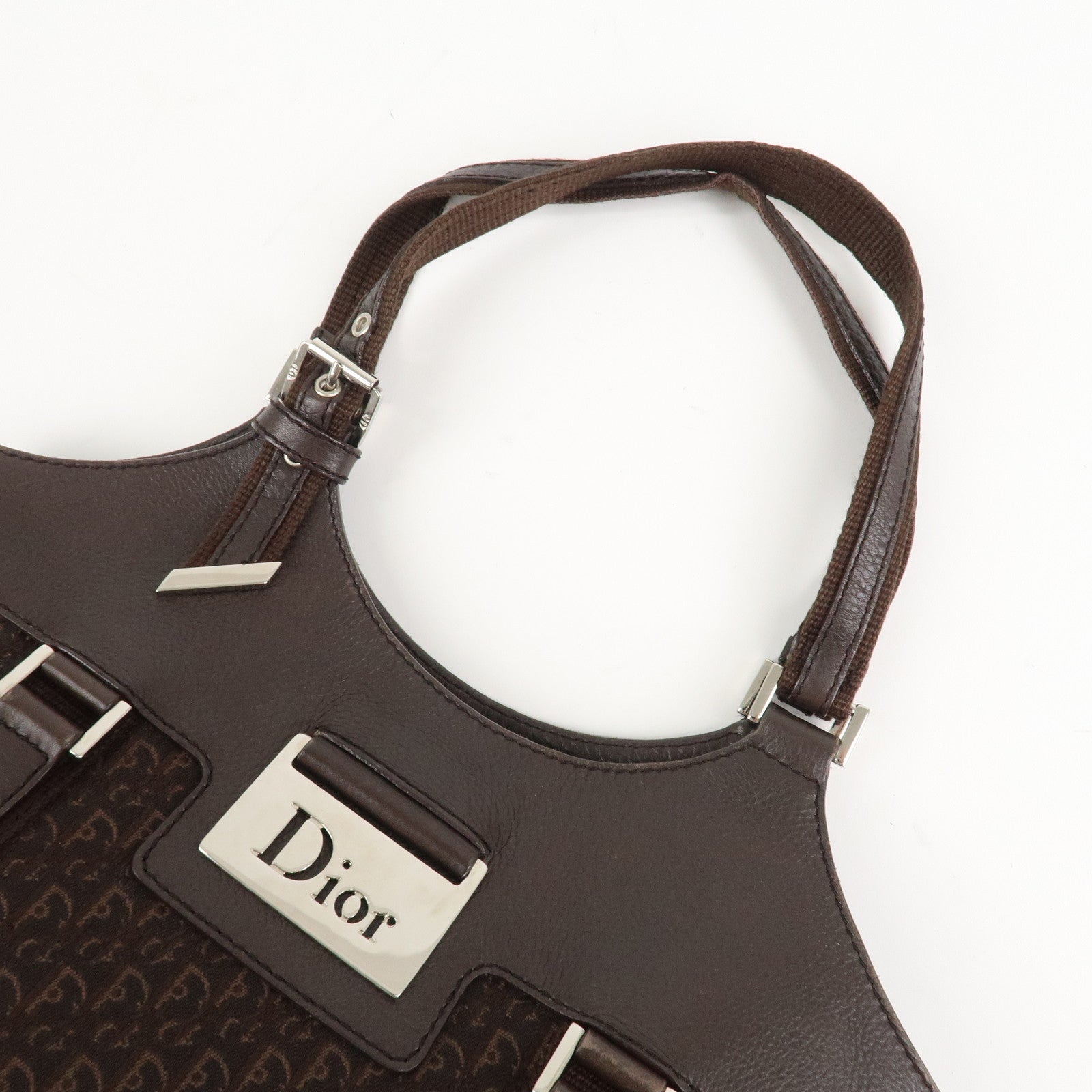Christian Dior Trotter Street Chic Canvas Leather Hand Bag Used