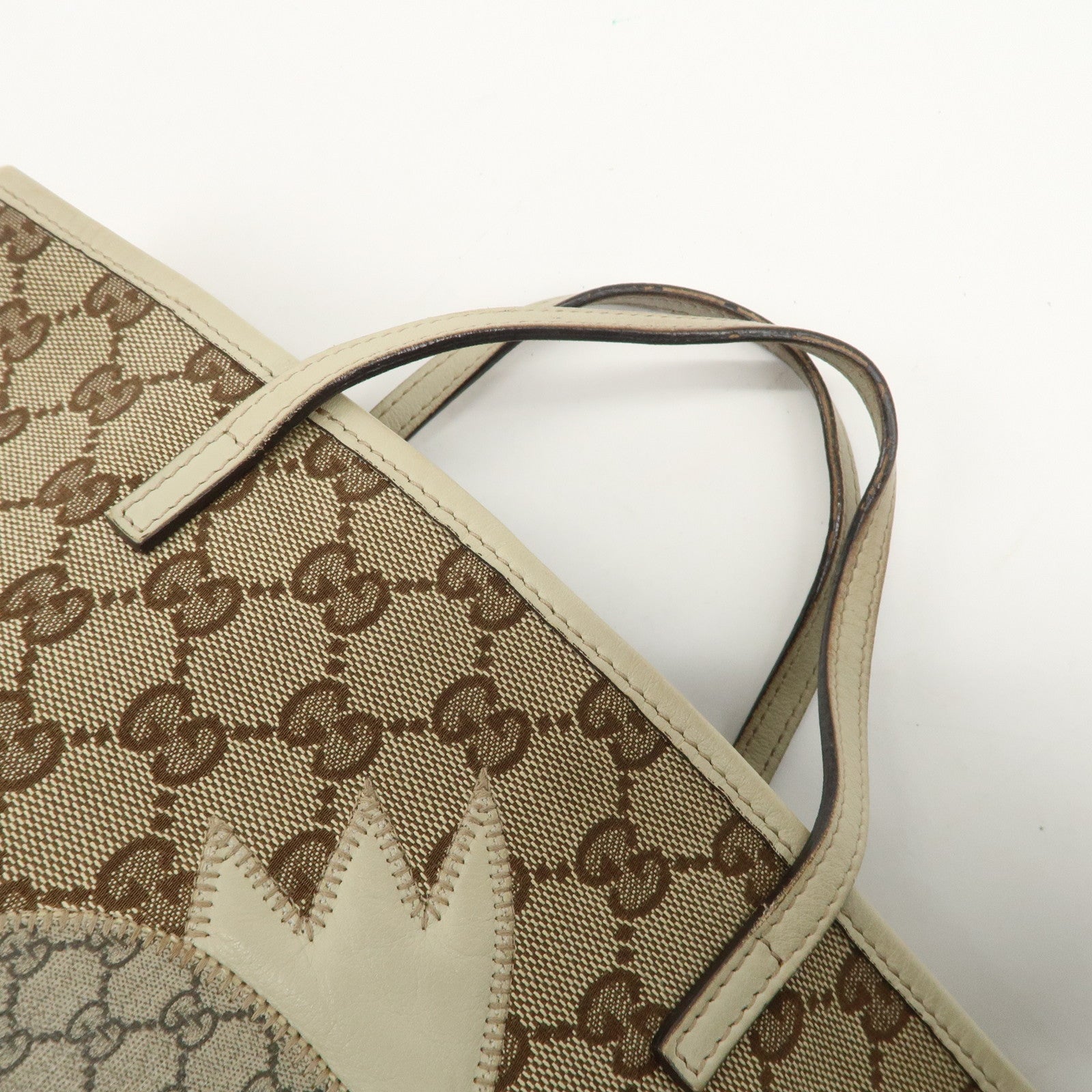 GUCCI Children's ZOO GG Canvas Leather Papagallo Tote Bag 271101 Used
