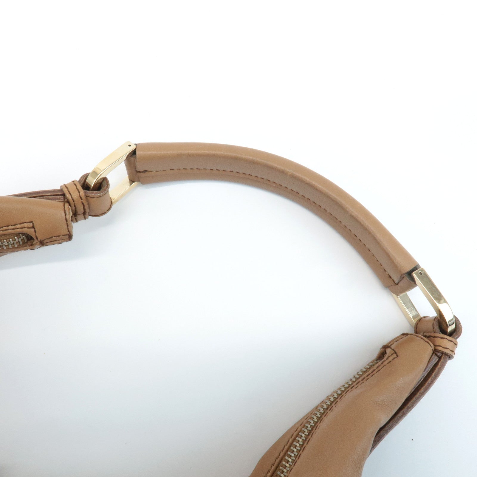 GUCCI Leather One Shoulder Bag Beige 001.4288 Used