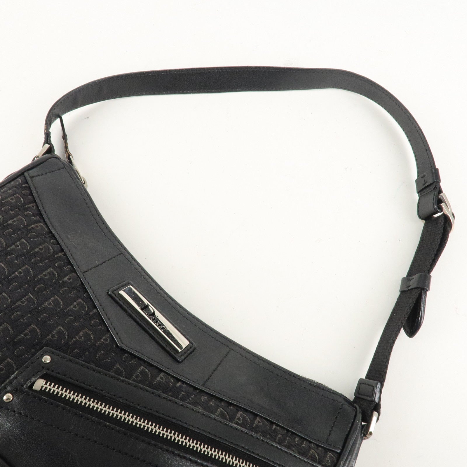 Christian Dior Trotter Street Chic Canvas Leather Shoulder Bag Used