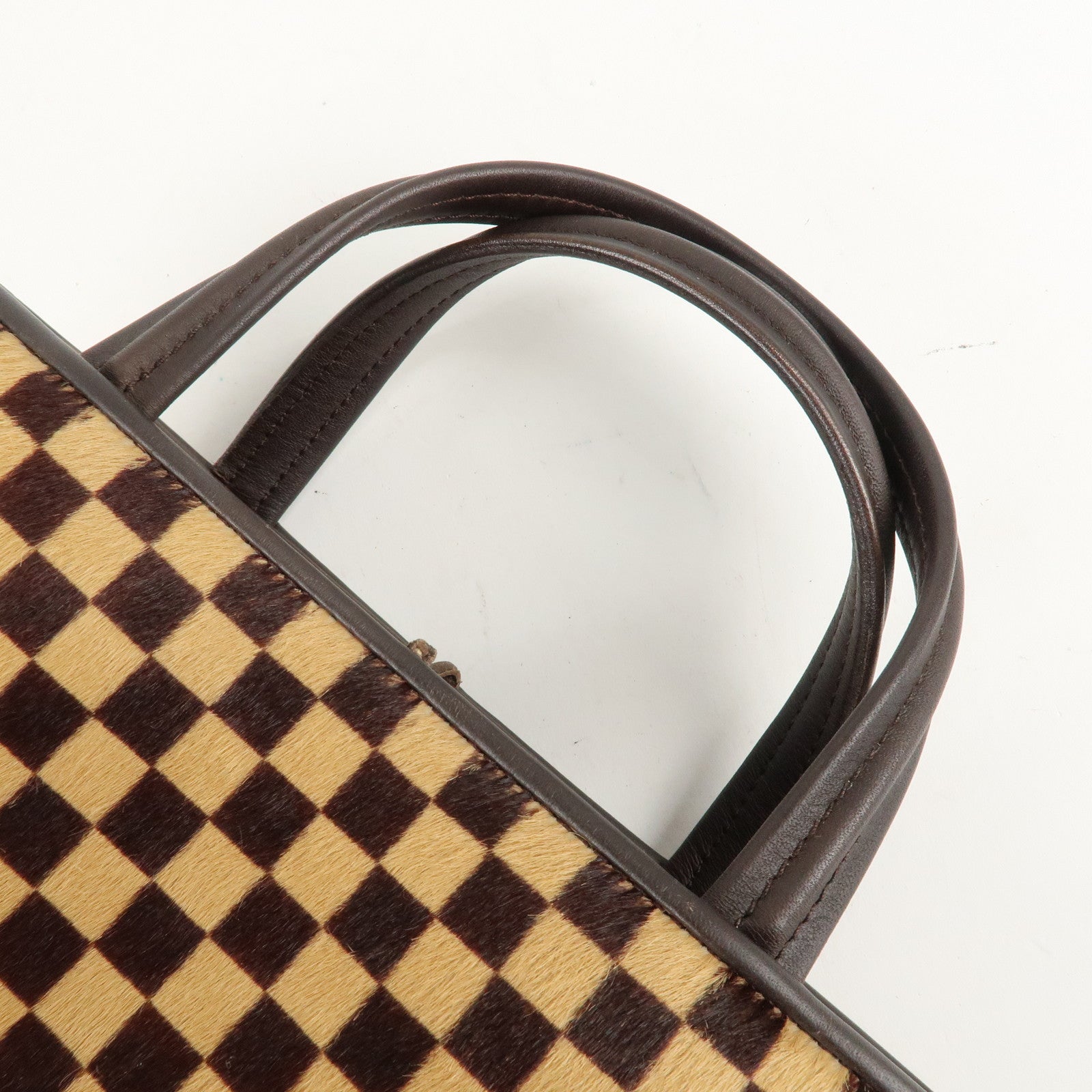 Louis Vuitton Damier Sauvage Impala Hand Bag Beige Brown M92133 Used