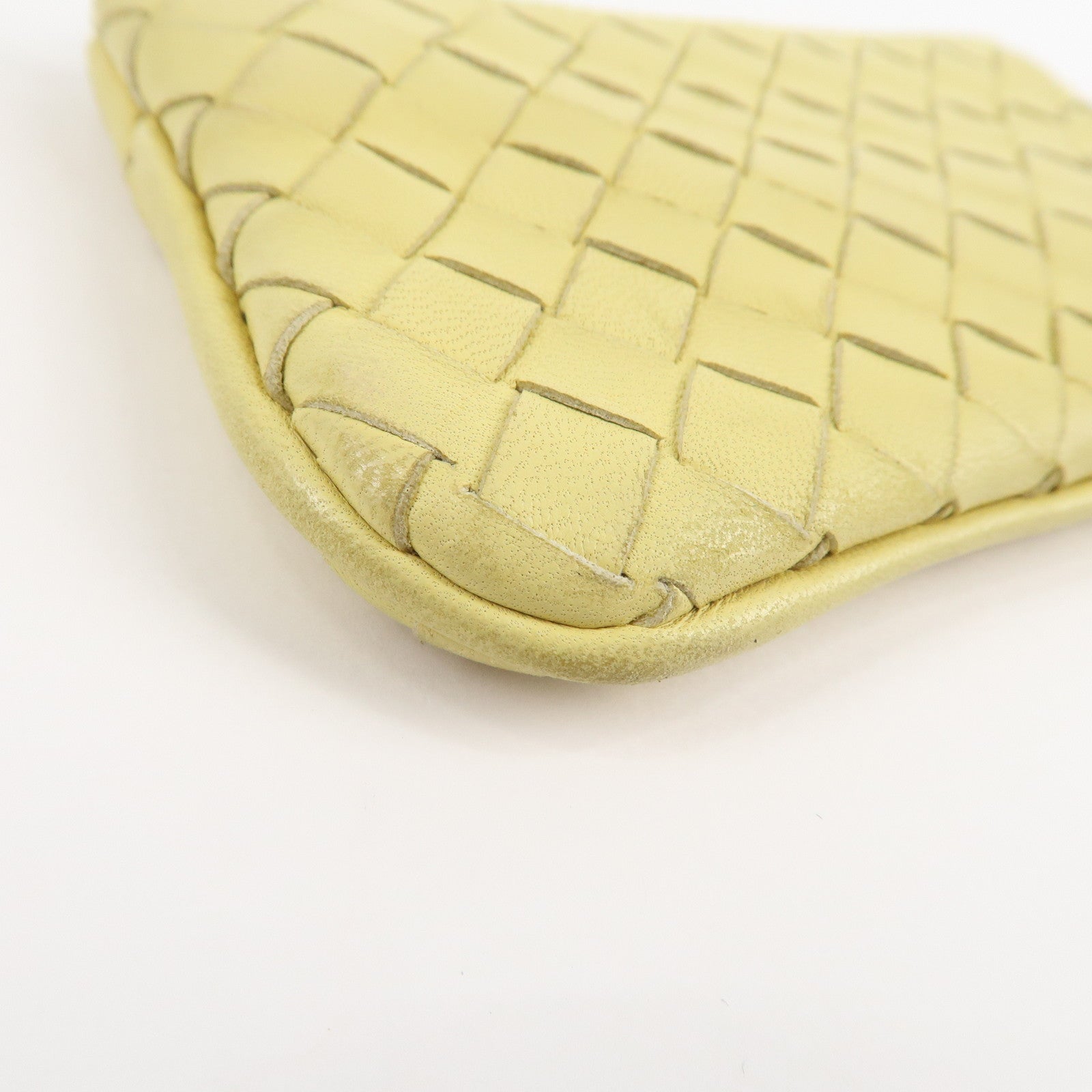 BOTTEGA VENETA Intrecciato Leather Coin Case Yellow 131232 Used