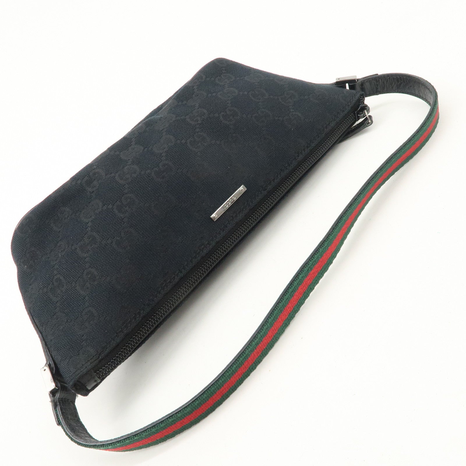 GUCCI Sherry GG Canvas Leather Hand Bag Accessorie Pouch 141809 Used