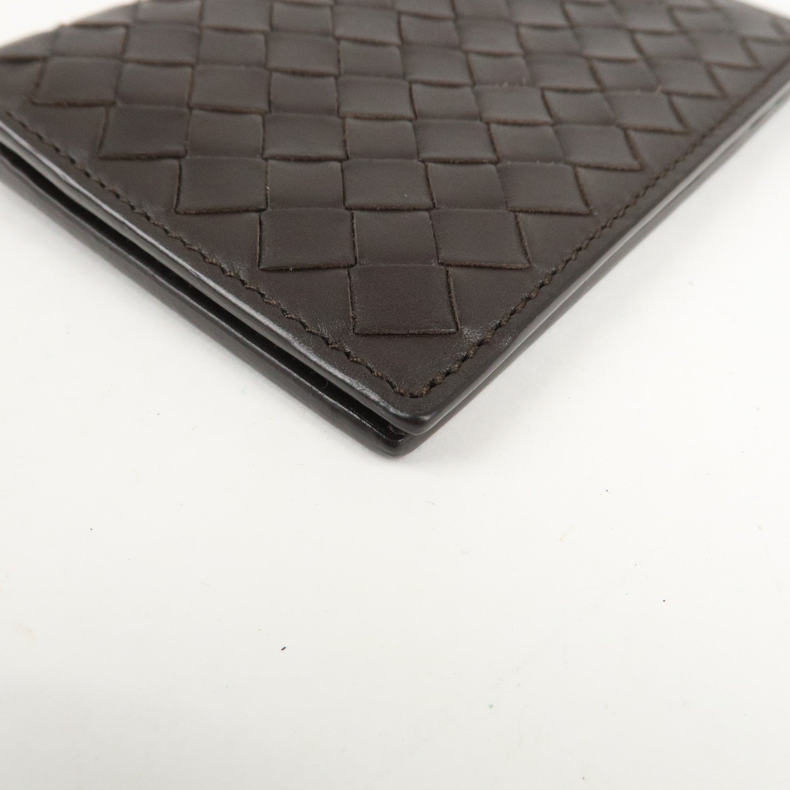 BOTTEGA VENETA Intrecciato Leather Card Case Brown 120701 V4651 Used