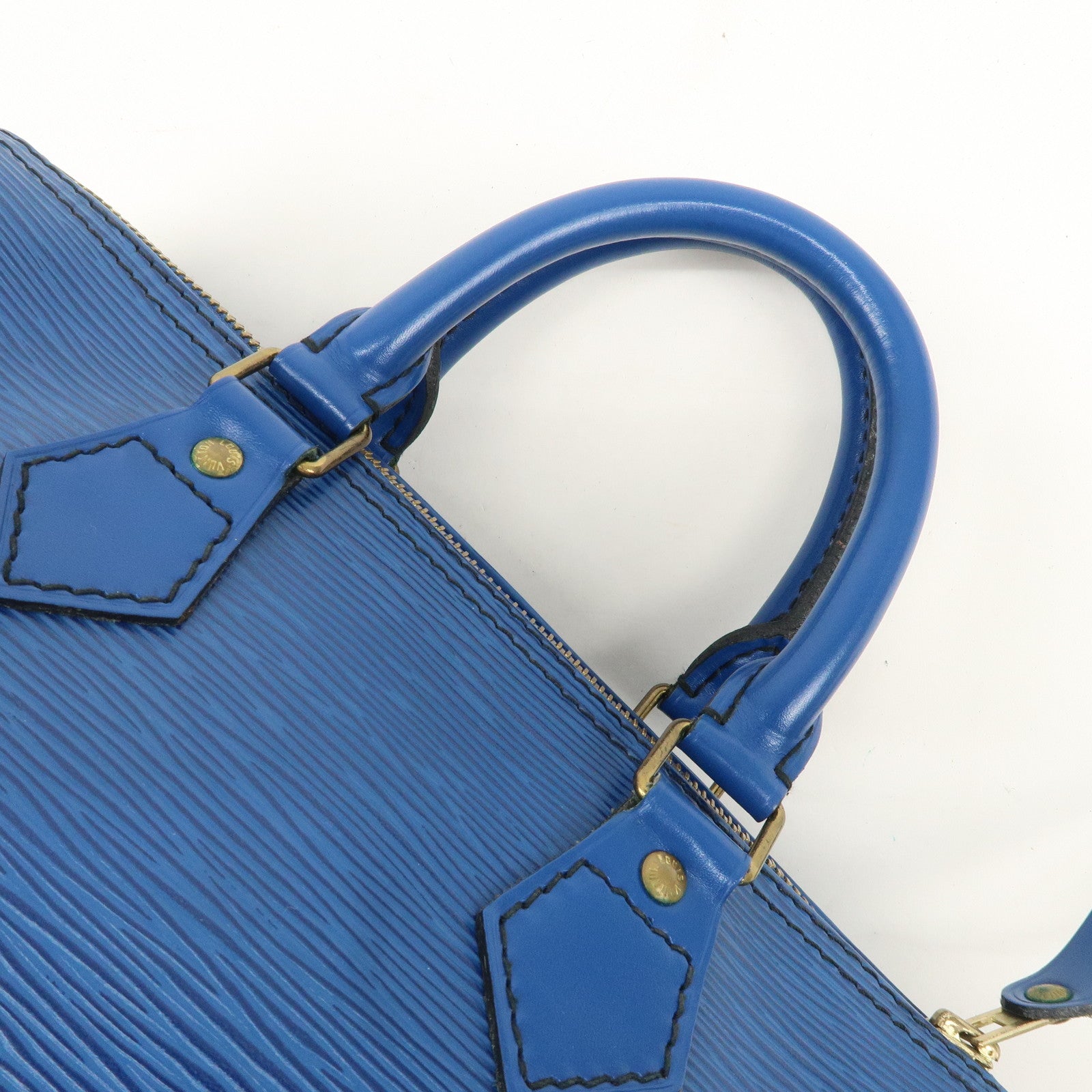 Louis Vuitton Epi Speedy 25 Hand Bag Boston Bag Blue M43015 Used