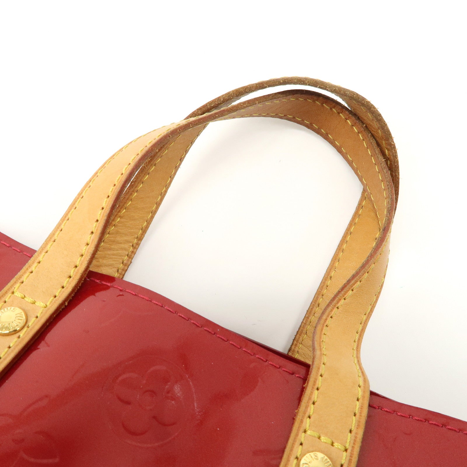 Louis Vuitton Monogram Vernis Lead PM Hand Bag Red M91990 Used