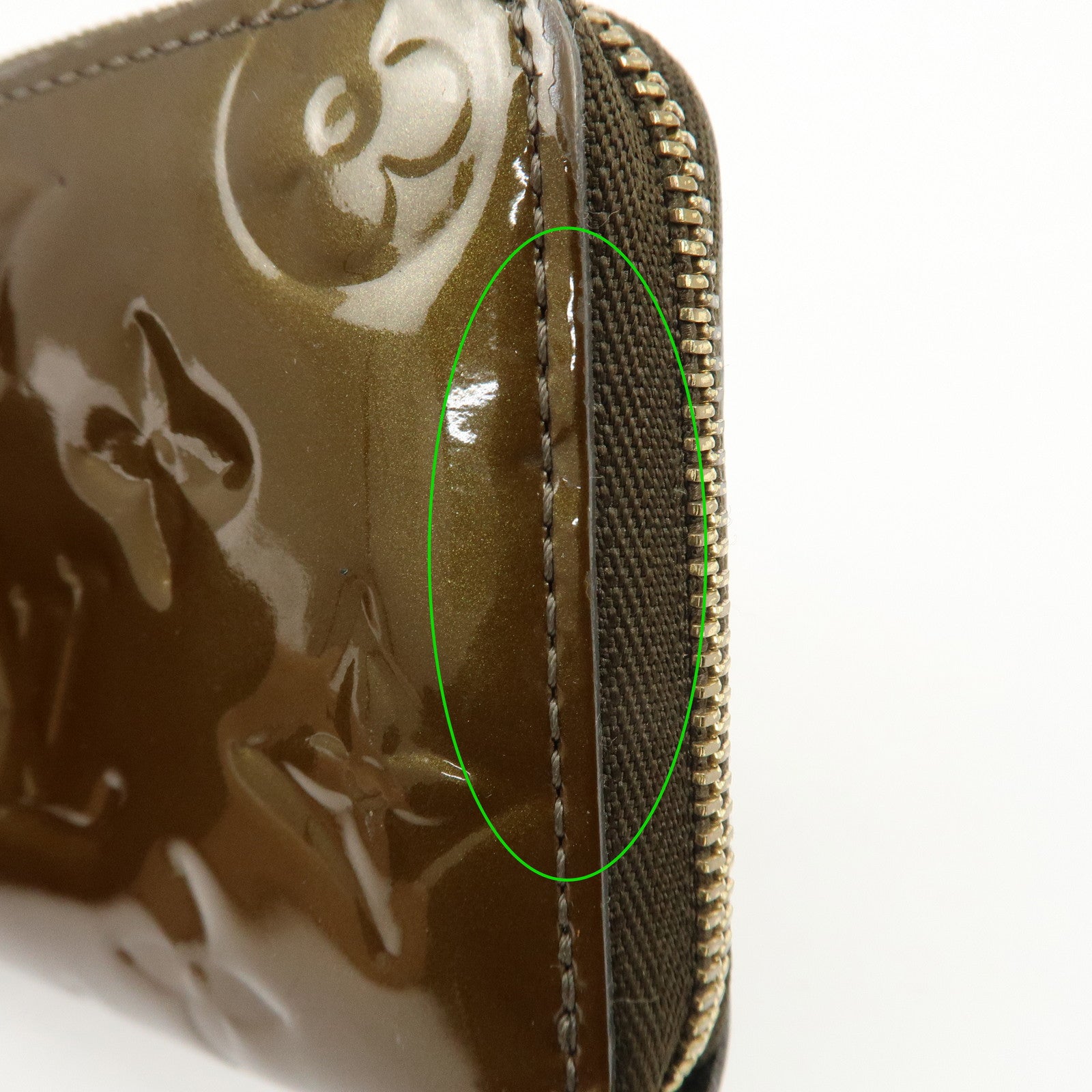 Louis Vuitton Monogram Vernis Zippy Coin Case Purse Veil Bronze Used