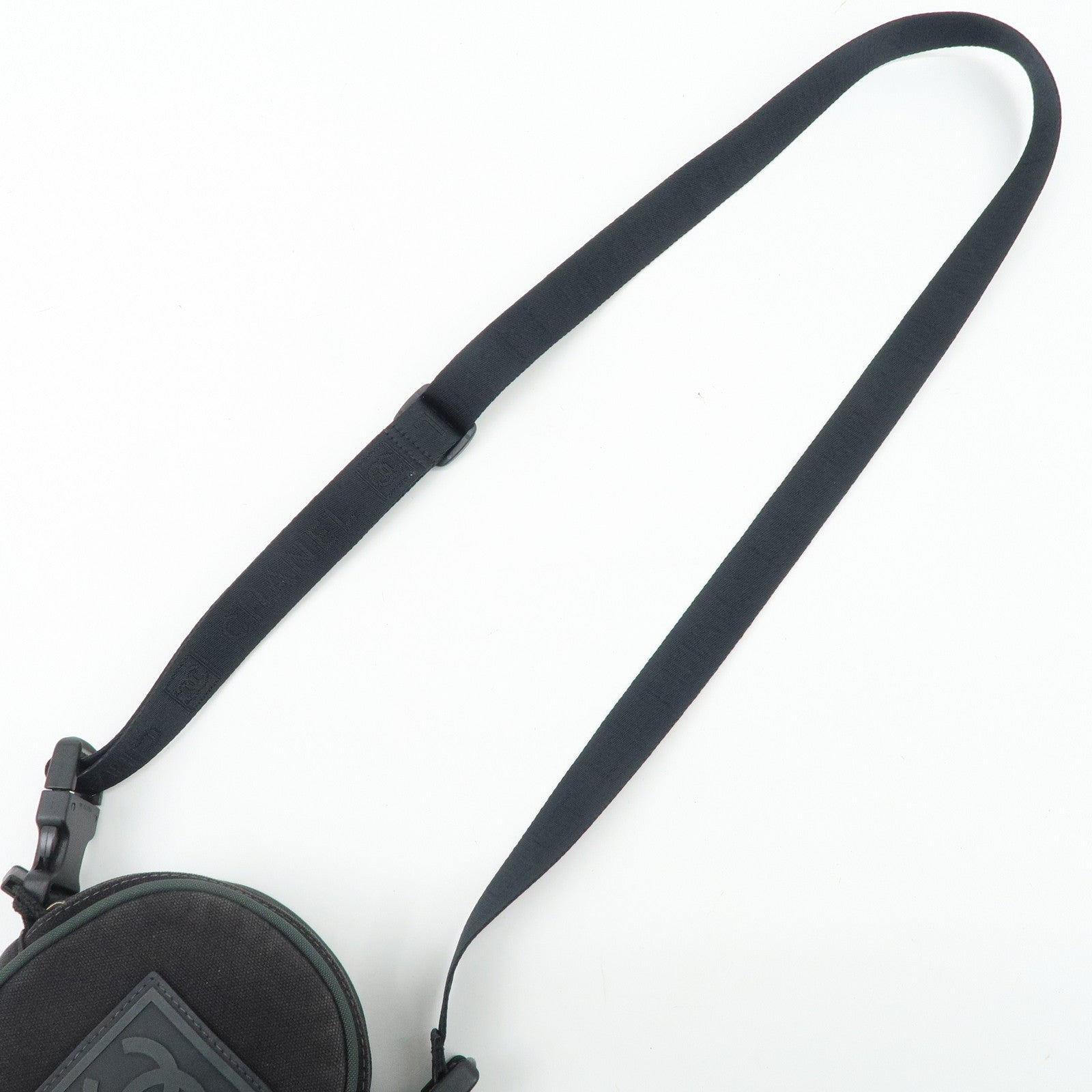 CHANEL COCO Mark Sport Canvas Shoulder Bag Black A23300 Used