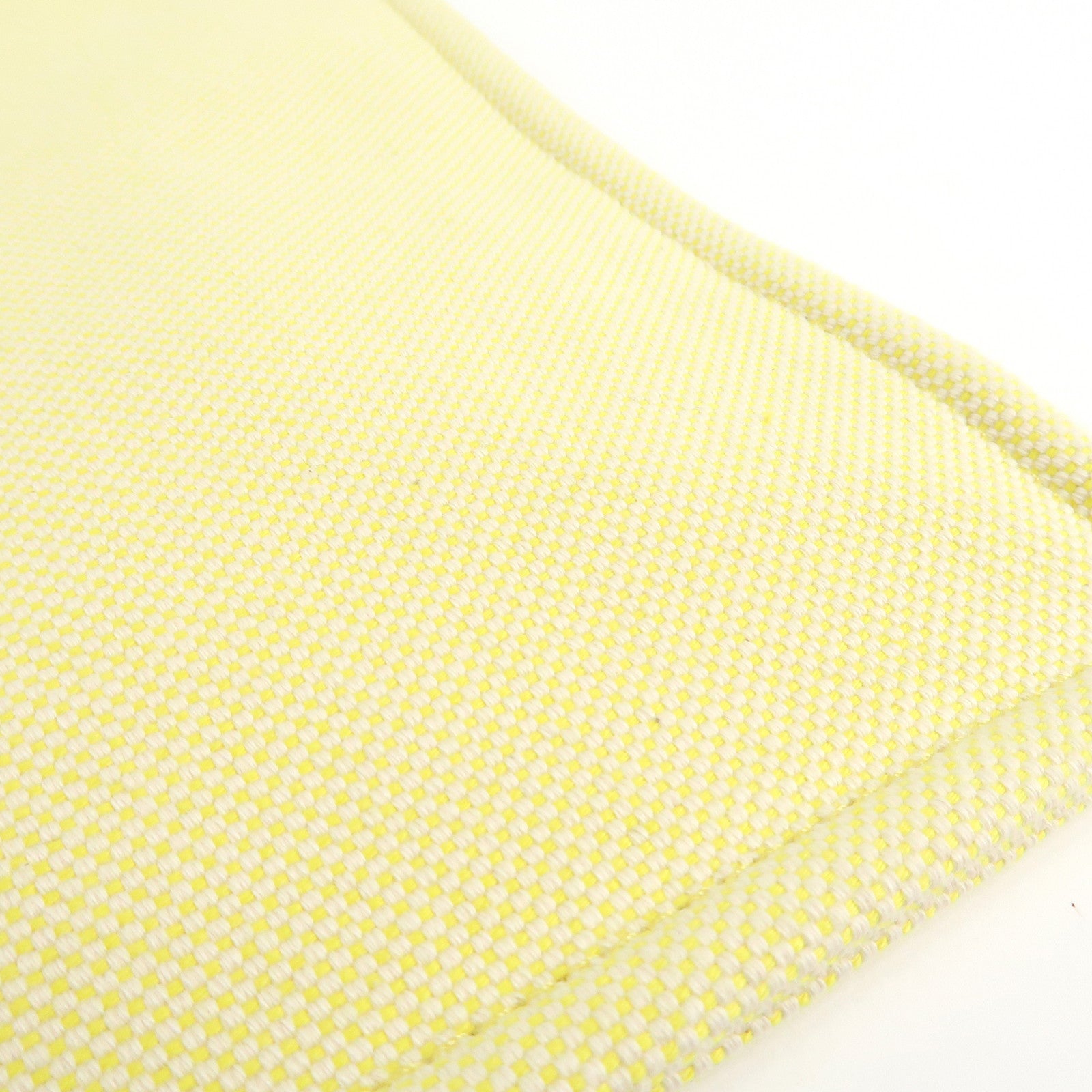 HERMES Canvas Leather H Tissage Yellow Brown Used