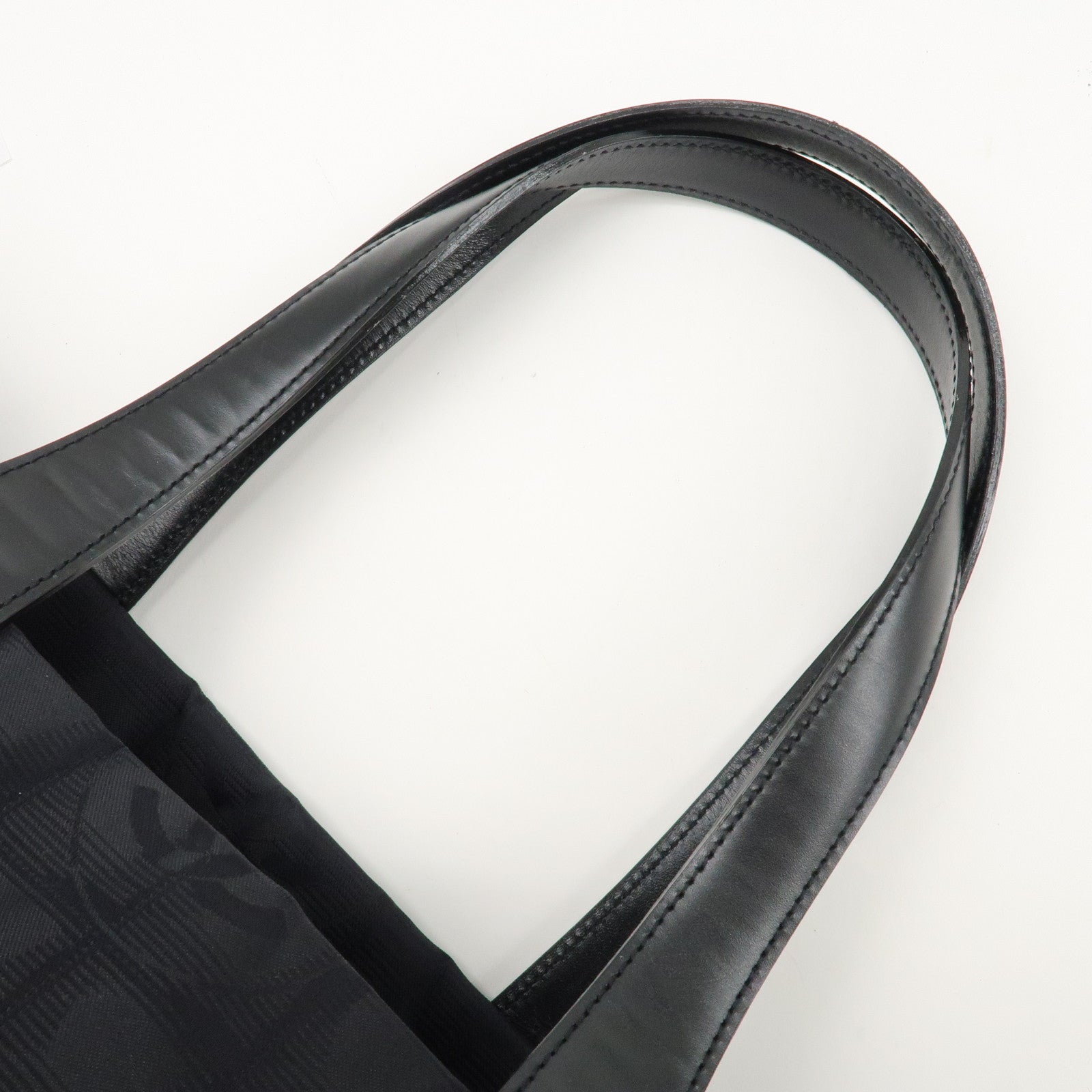 CHANEL New Travel Line Nylon Jacquard Leather Tote Bag A15991 Used