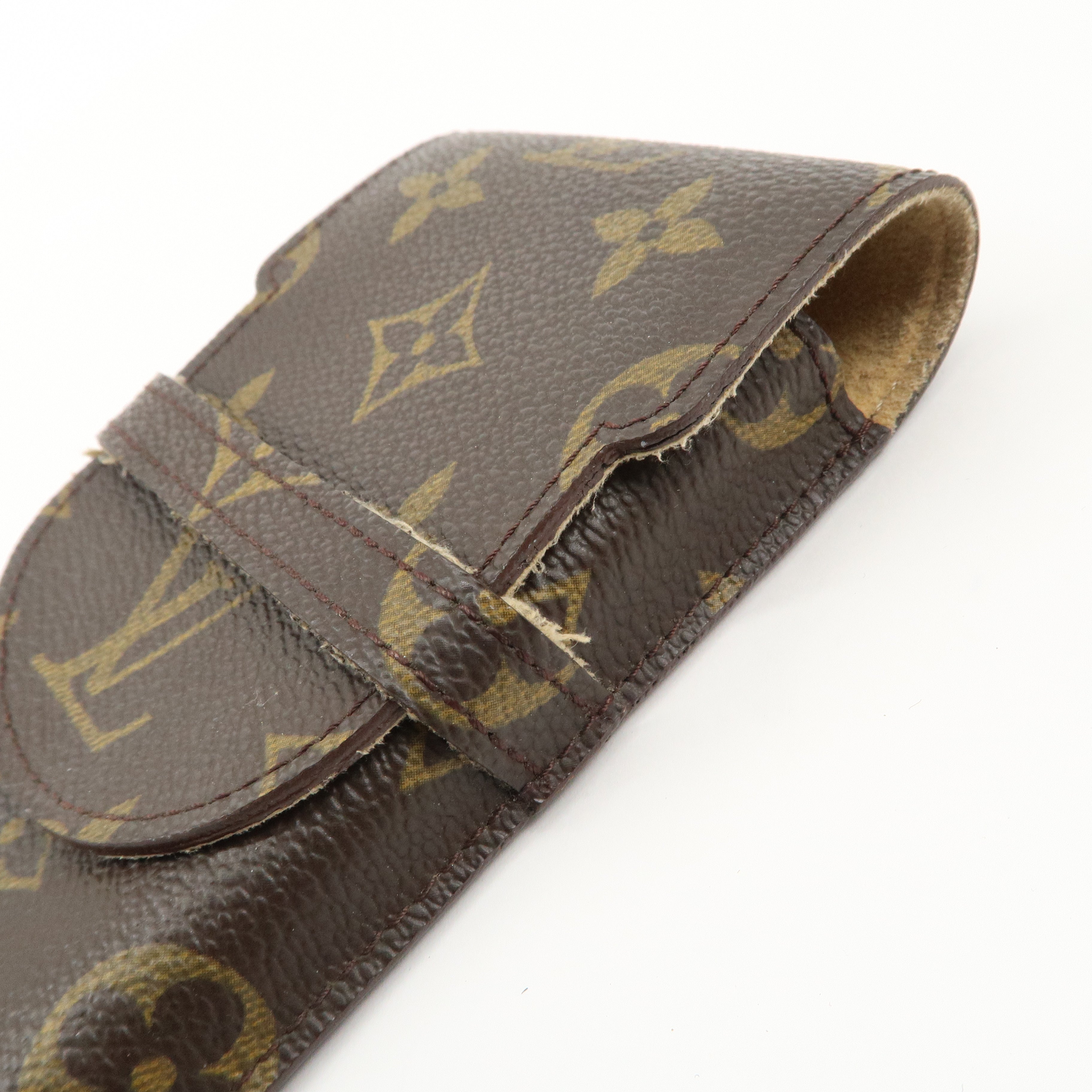 Louis Vuitton Monogram Set of 2 etui a lunettes lavel Glasses Case Used