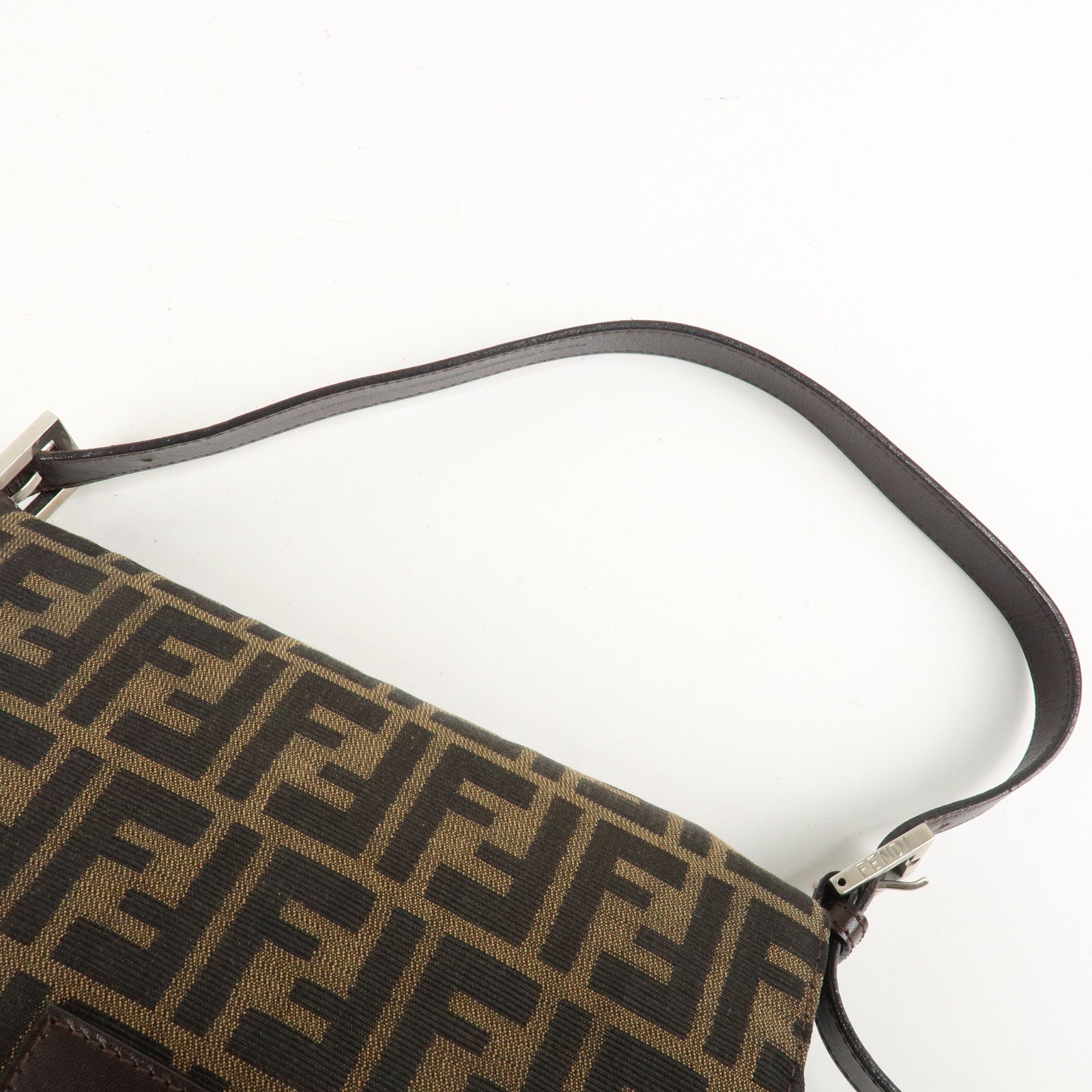 FENDI Mamma Baguette Zucca Canvas Leather Shoulder Bag 26325 Used