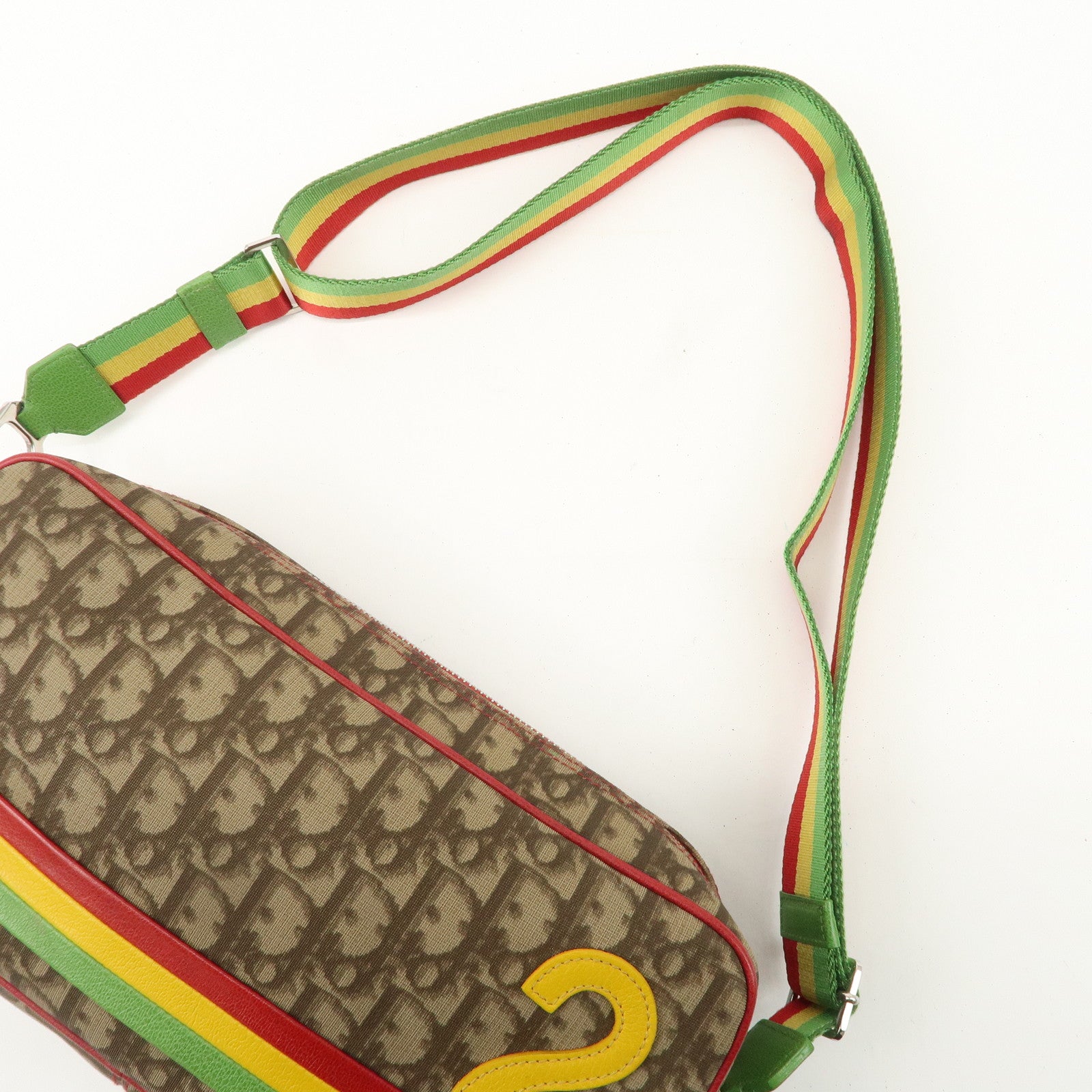 Christian Dior Rasta Trotter PVC Leather Shoulder Bag Brown Used