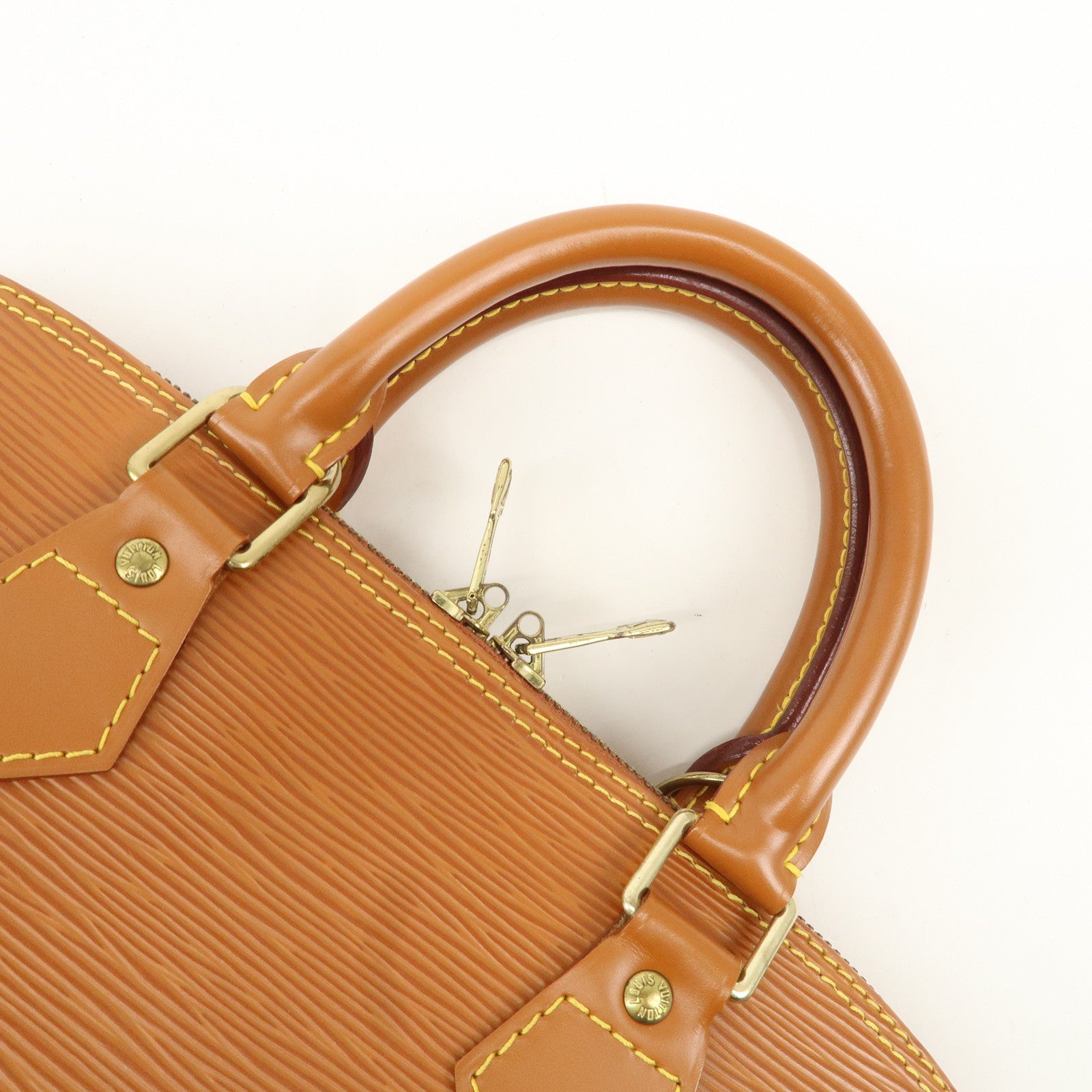 Louis Vuitton Epi Alma Leather Hand Bag Zipang Gold M52148 Used