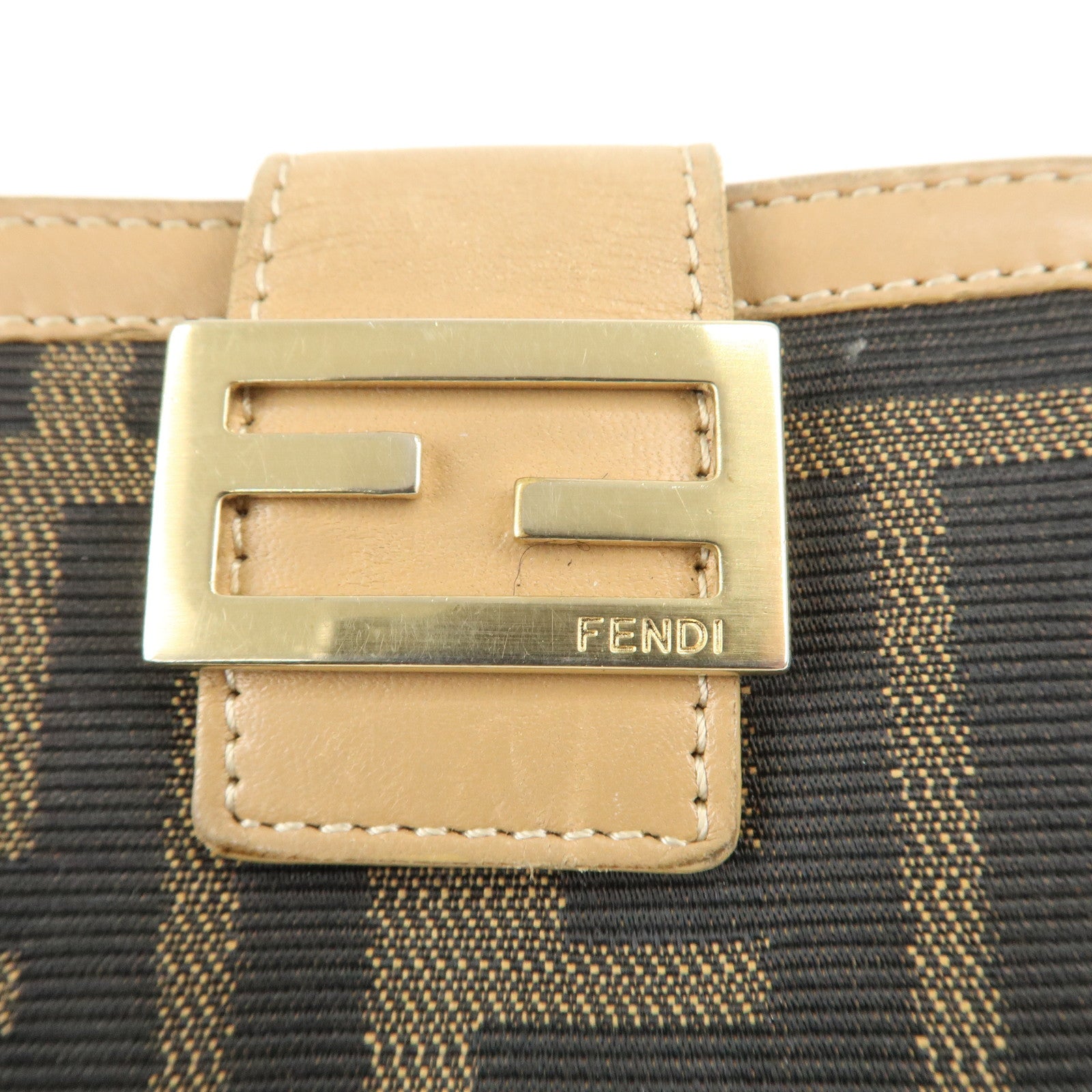 FENDI Zucca Zucchino Set of 3 Canvas Leather Wallet Used