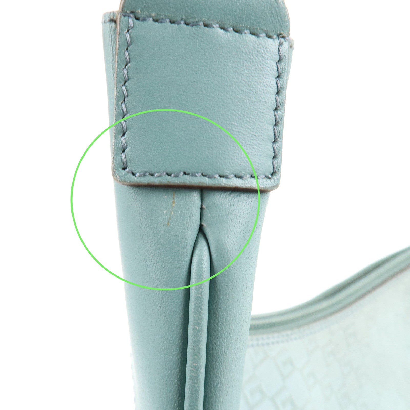 GUCCI Suede Leather Shoulder Bag Hand Bag Light Blue 001.4158 Used