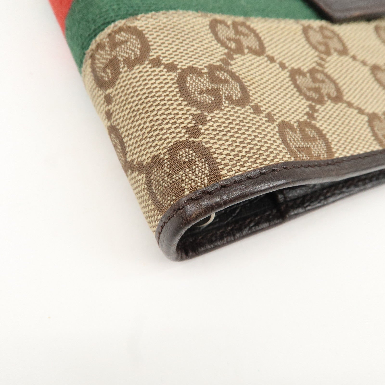 GUCCI Sherry GG Canvas Leather Notebook Cover Planner Cover 115240 Used