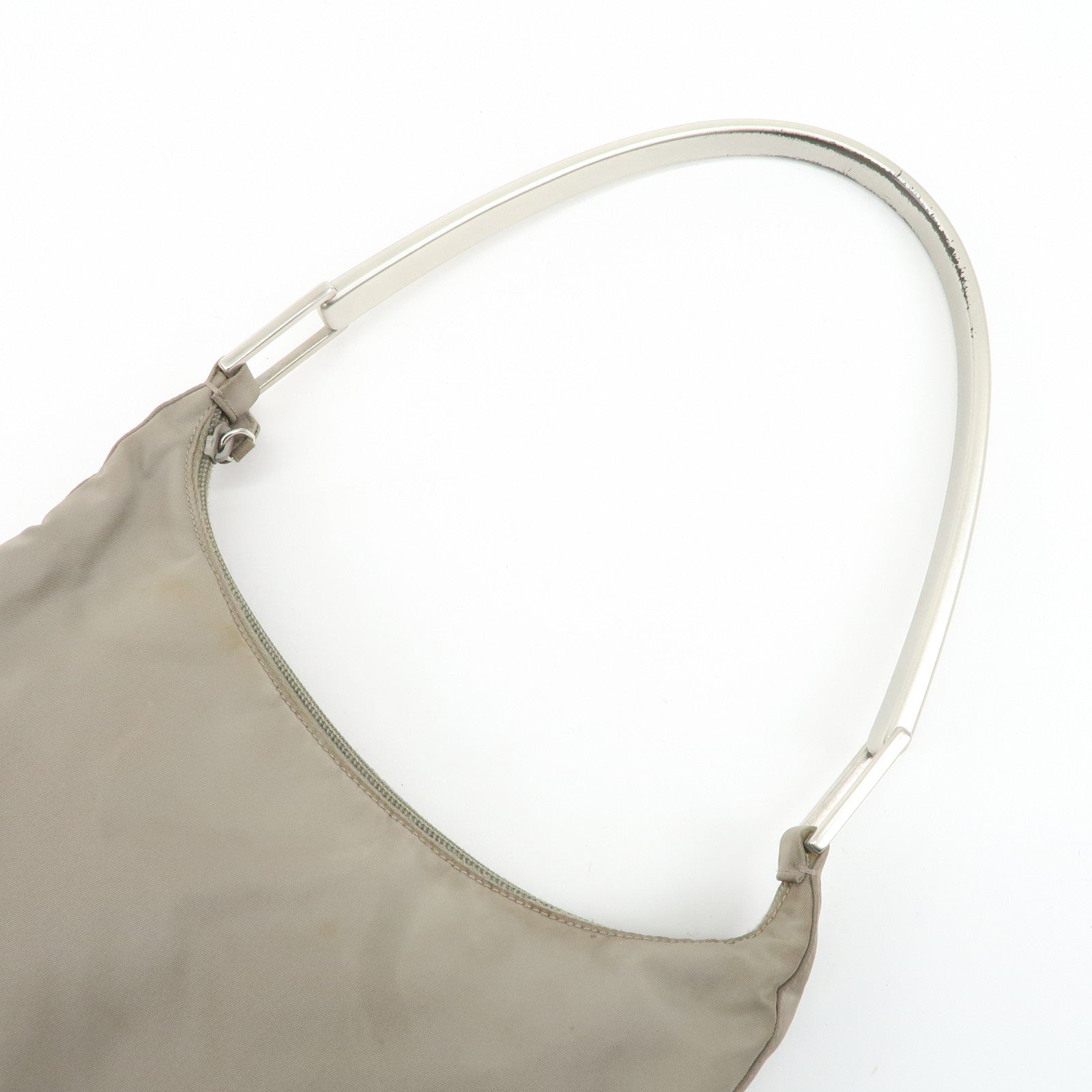 PRADA Nylon Shoulder Bag Gray Used