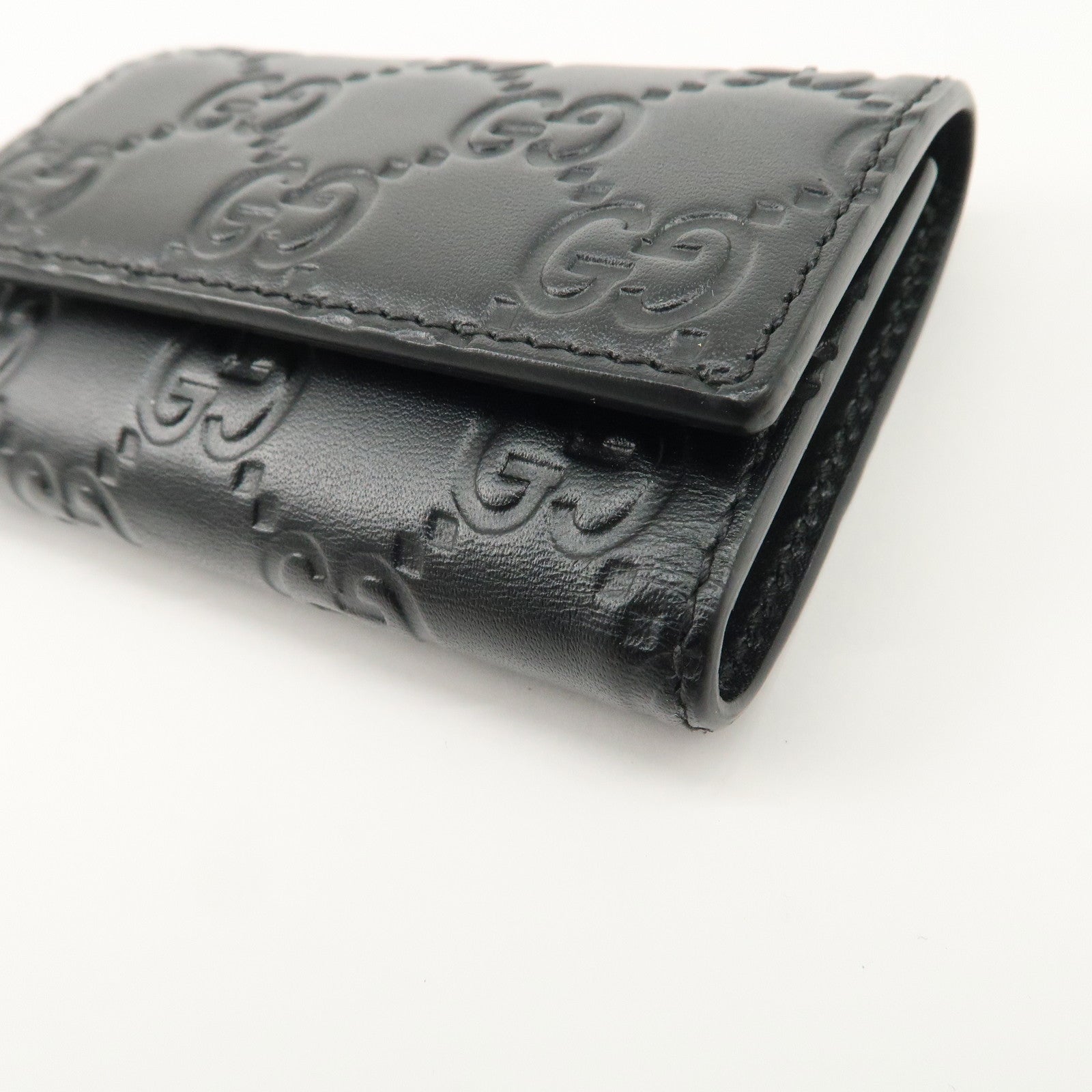 GUCCI Guccissima Leather 6 Rings Key Case Key Holder Black 779824 Used