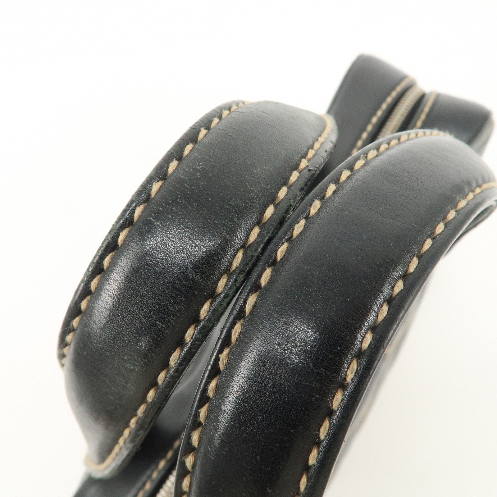 CHANEL Wild Stitch Lamb Skin COCO Mark Hand Bag Black A14692 Used