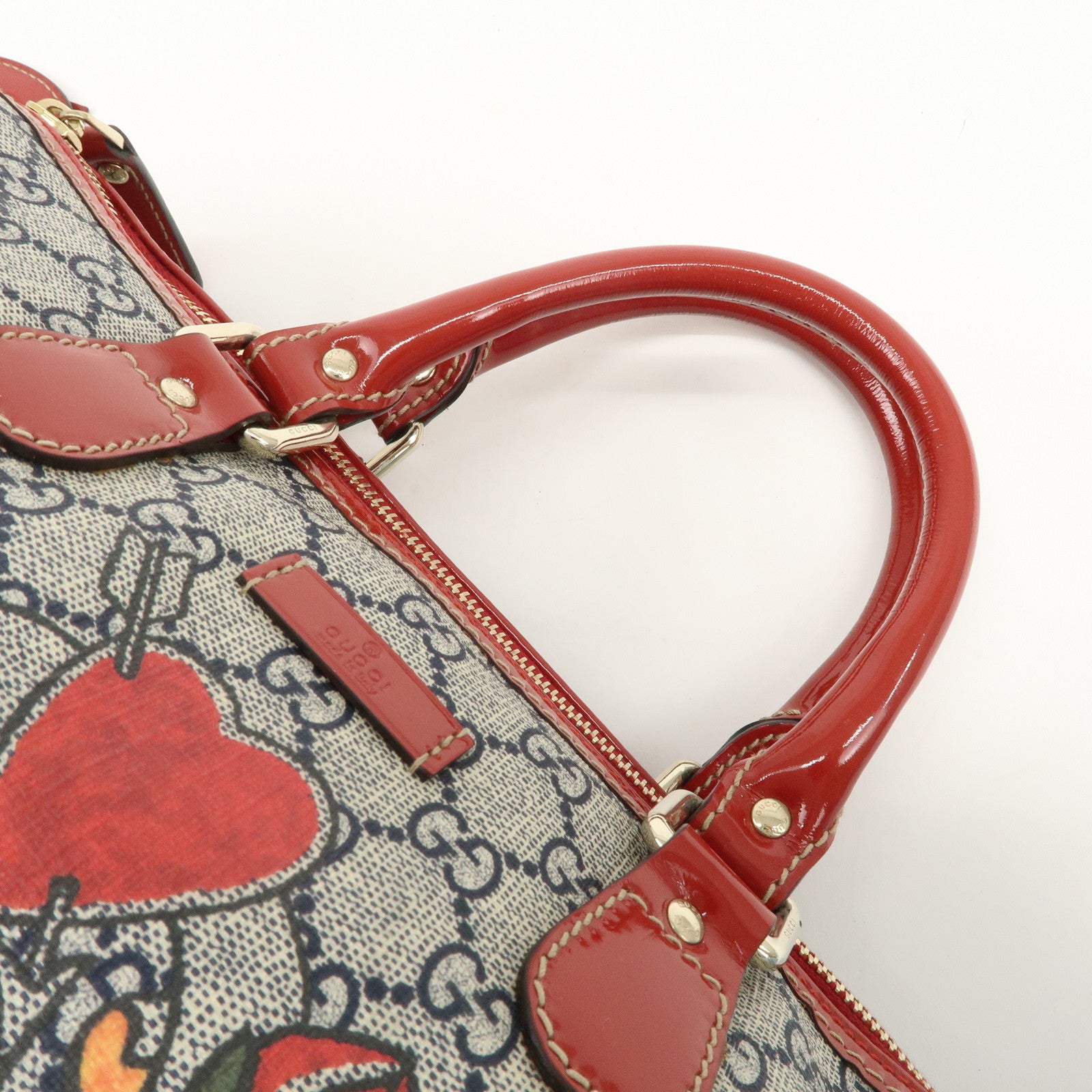 GUCCI JOY Line GG Supreme Patent Leather Boston Bag 189895 Used