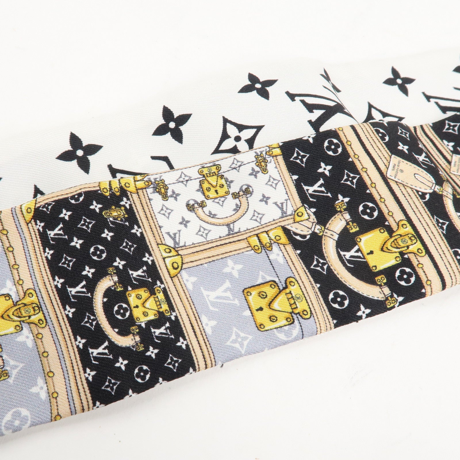 Louis Vuitton Bandeau BB Let's Go 100% Silk Scarf Twilly M76442 Used