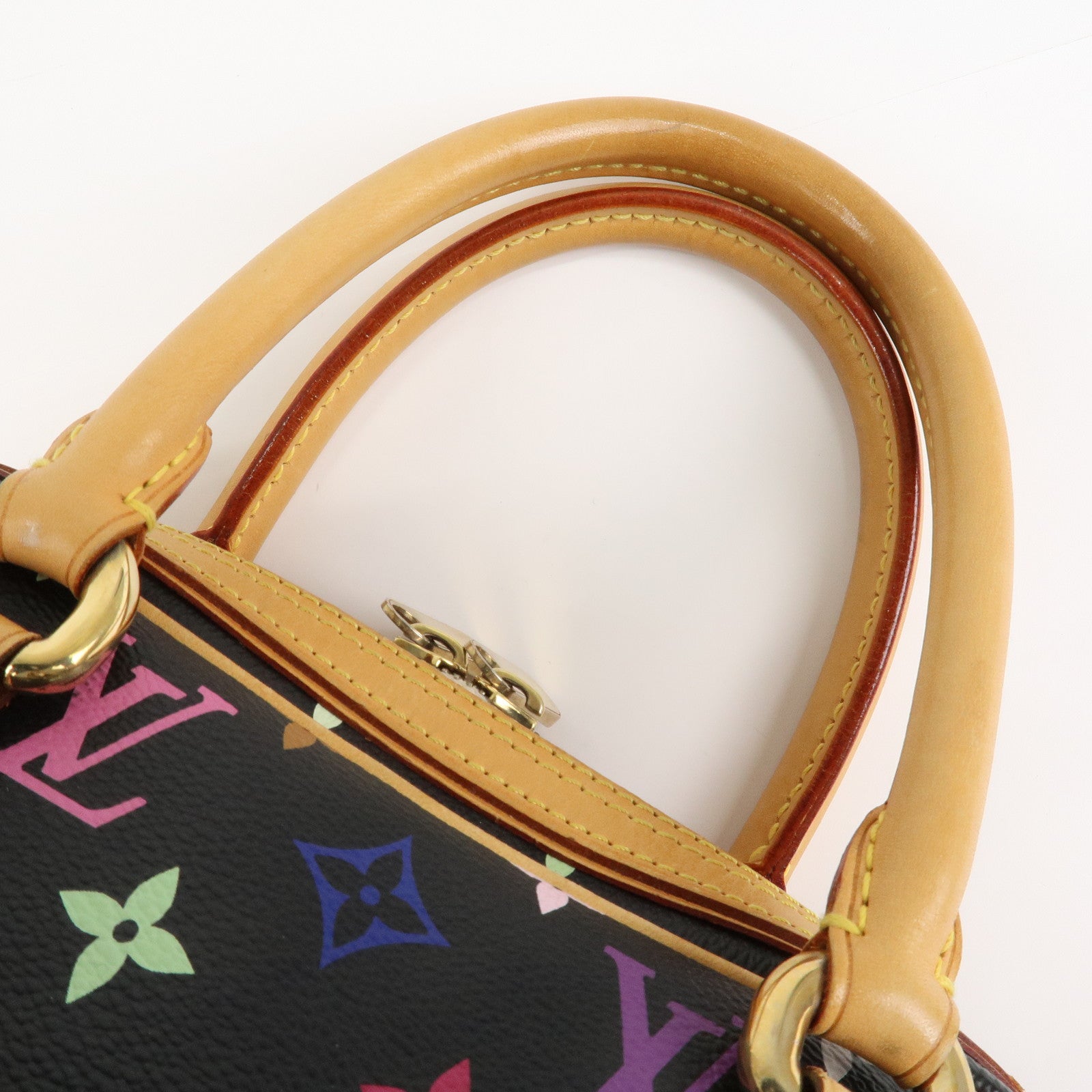 Louis Vuitton Monogram Multicolor Priscilla Hand Bag Noir M40097 Used