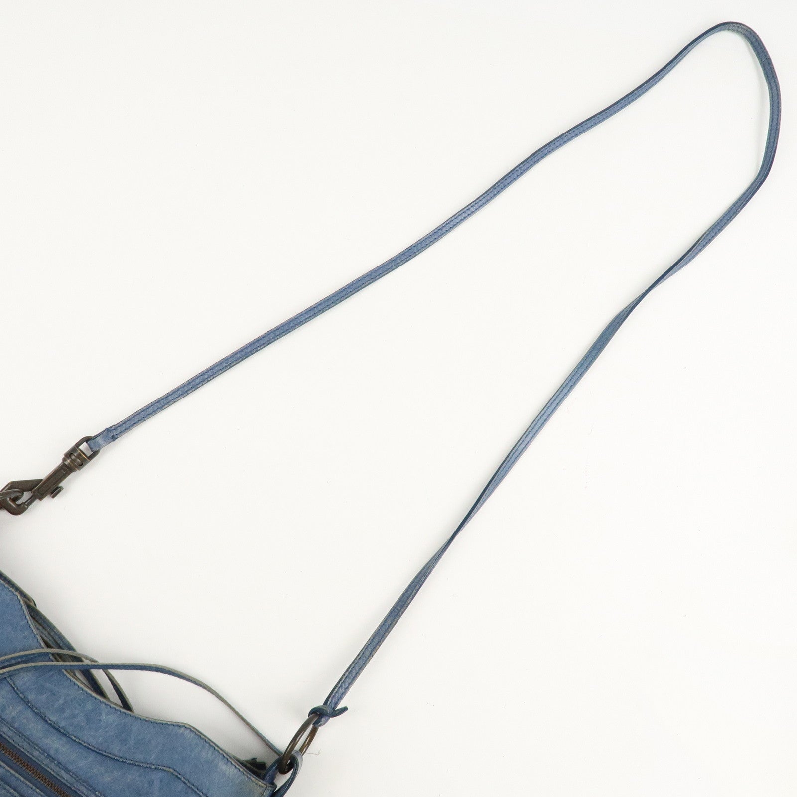 BALENCIAGA The Hip Leather Shoulder Bag Hand Bag Blue 242803 Used