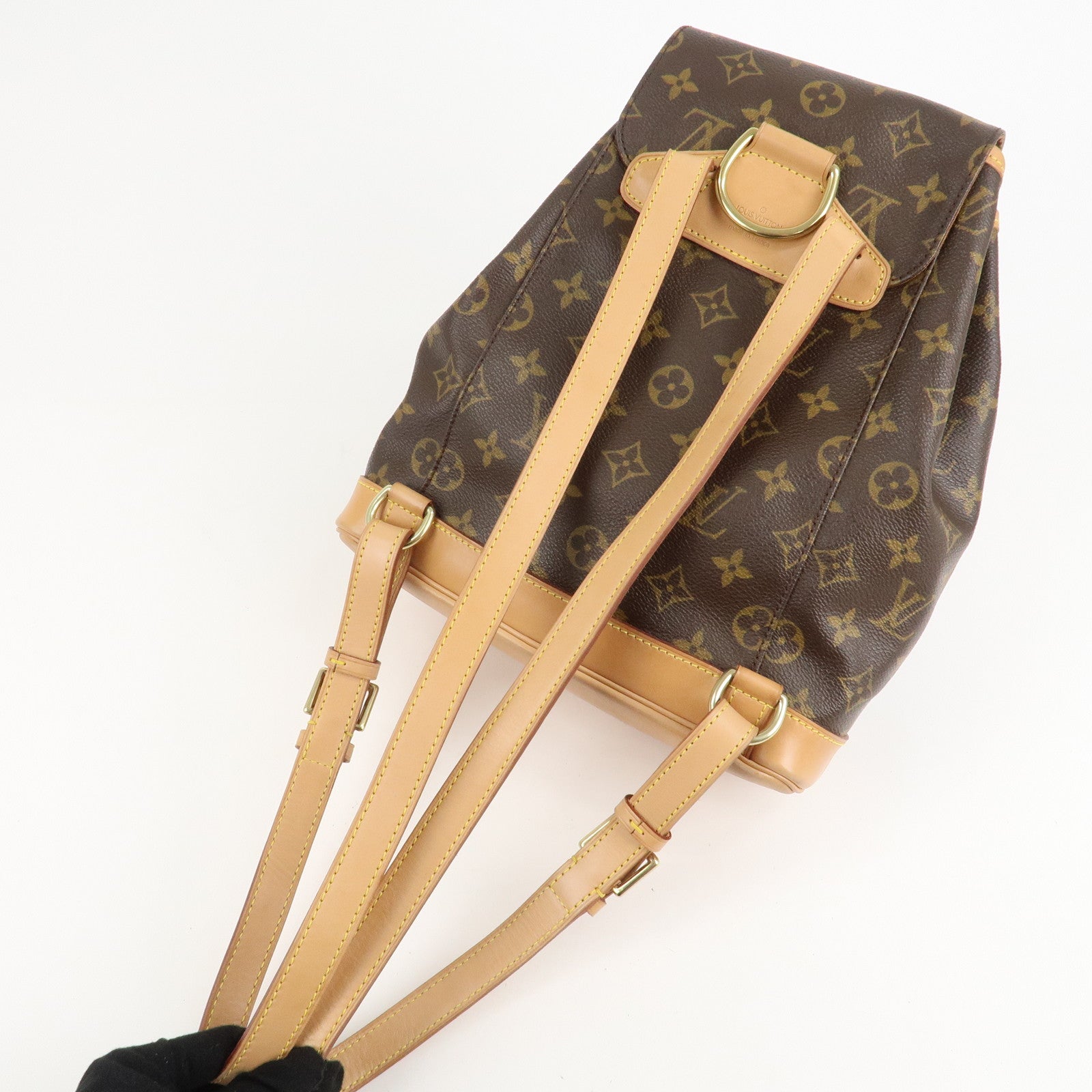 Louis Vuitton Monogram Montsouris MM Back Pack Bag M51136 Used