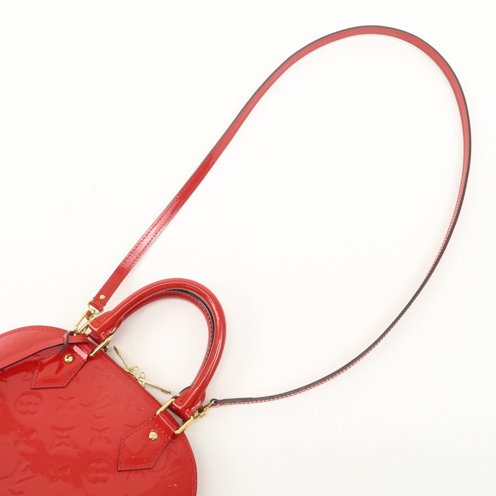 Louis Vuitton Monogram Vernis Alma BB Hand Bag Rouge M91698 Used