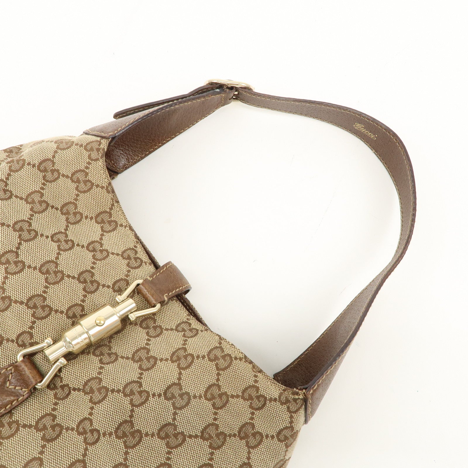 Gucci New Jackie GG Canvas Leather Shoulder Bag Used