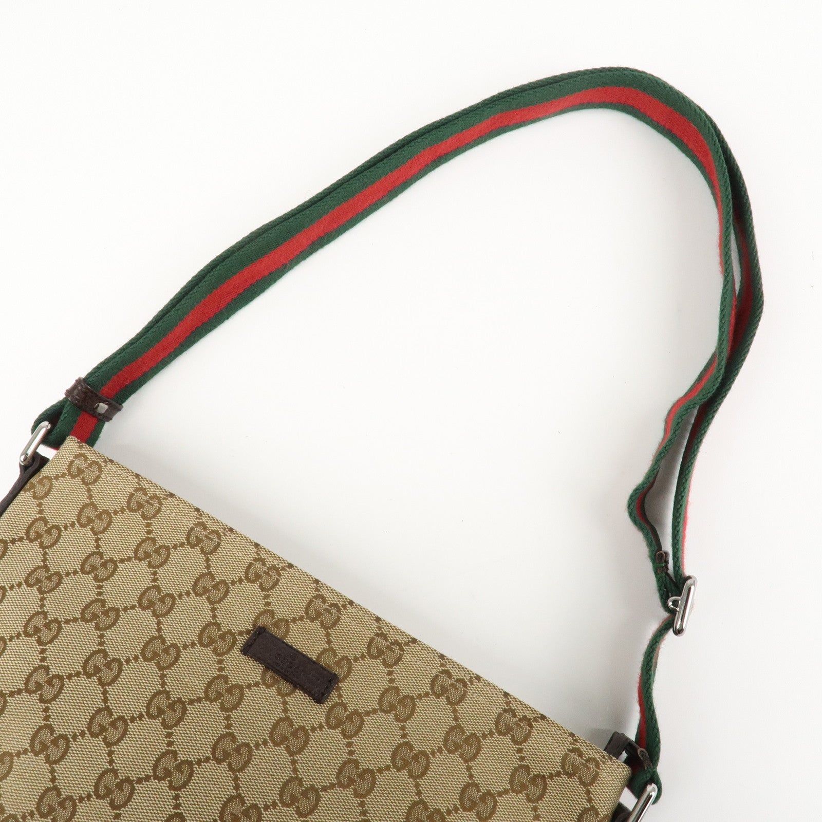 GUCCI Sherry GG Canvas Leather Shoulder Bag Crossbody 189749 Used