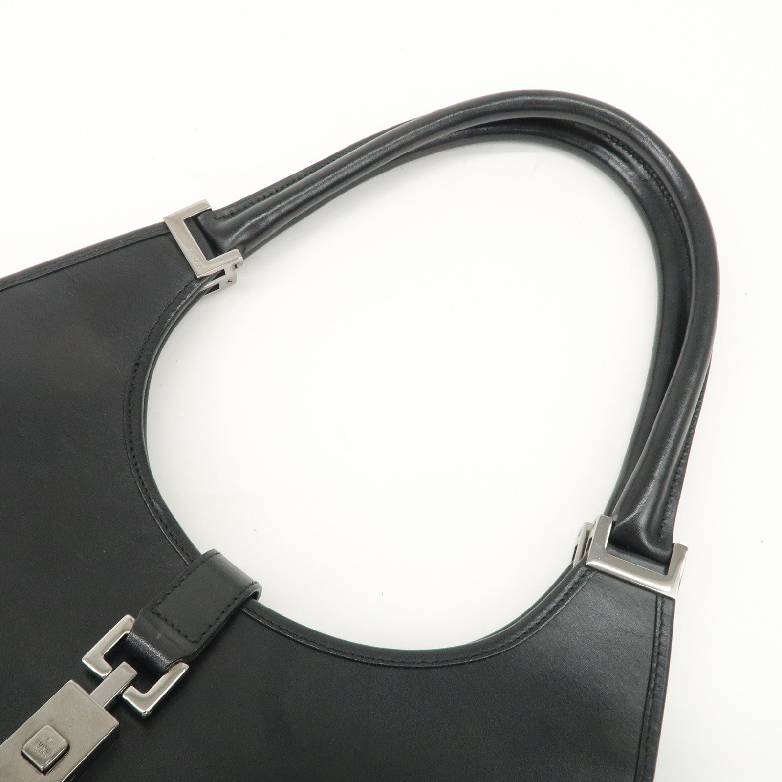 GUCCI Jackie Leather Shoulder Bag Hand Bag Black 002-1067 Used