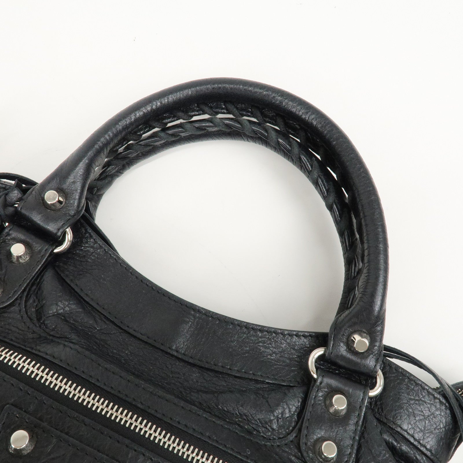 BALENCIAGA The Town Leather 2way Bag Hand Bag Black 240579 Used
