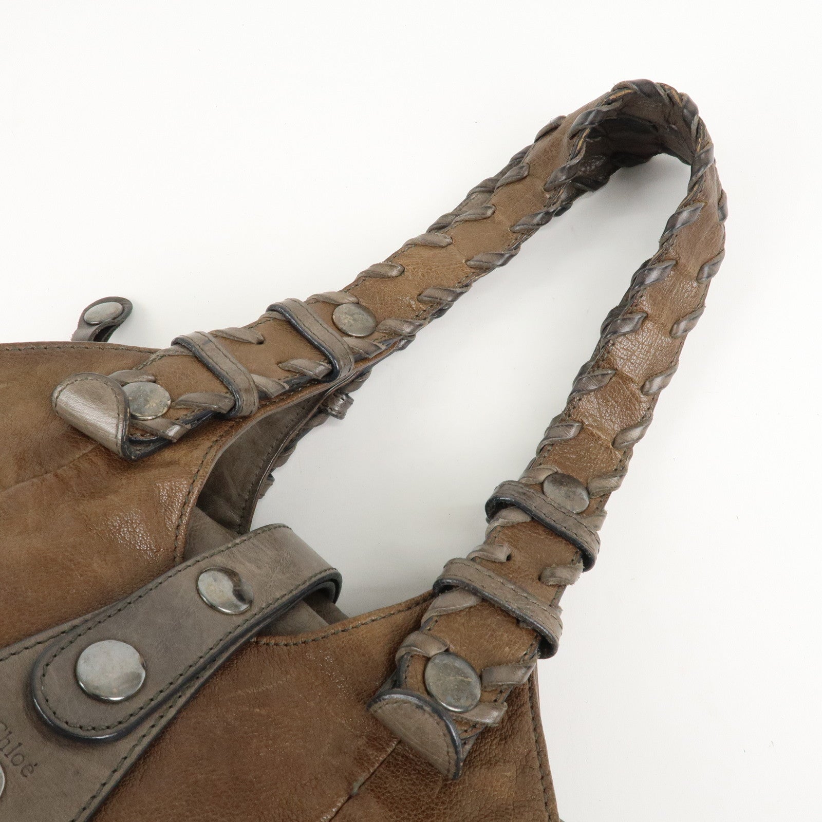 Chloe Leather Silverado Boston Bag Shoulder Bag Brown Used