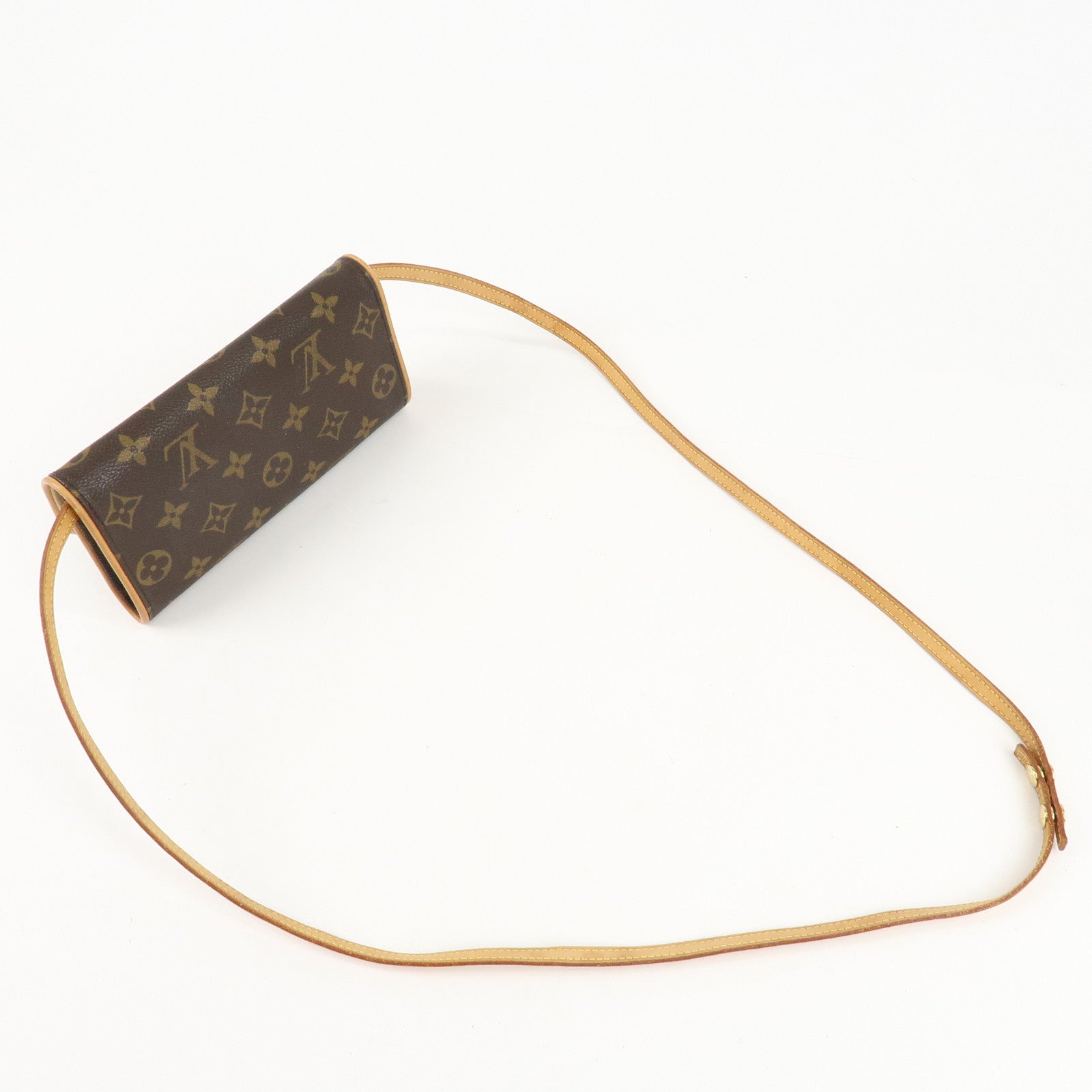 Louis Vuitton Monogram Pochette Twin PM 2Way Bag Brown M51854 Used
