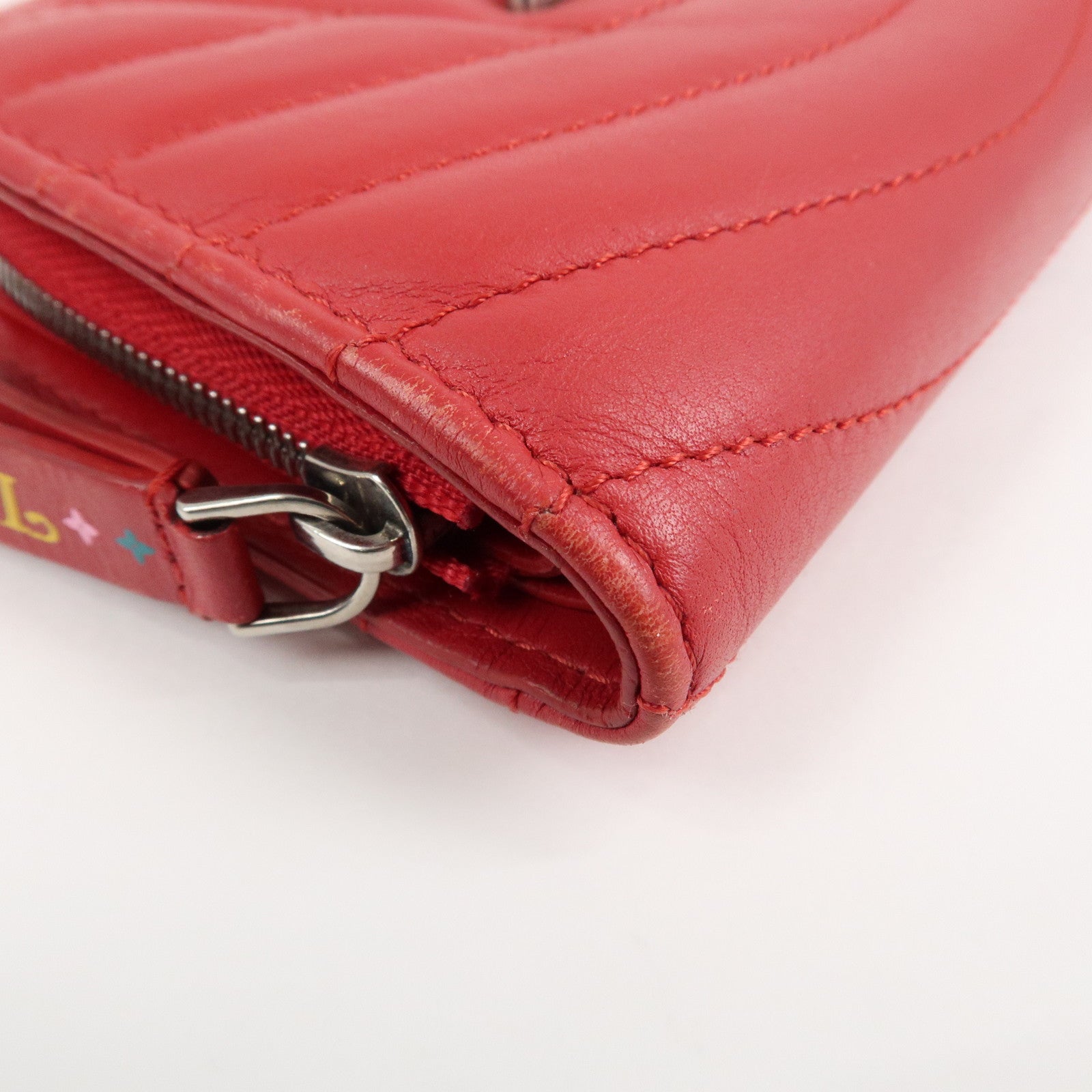 Louis Vuitton Zipped Compact Wallet Rouge M63790 Used