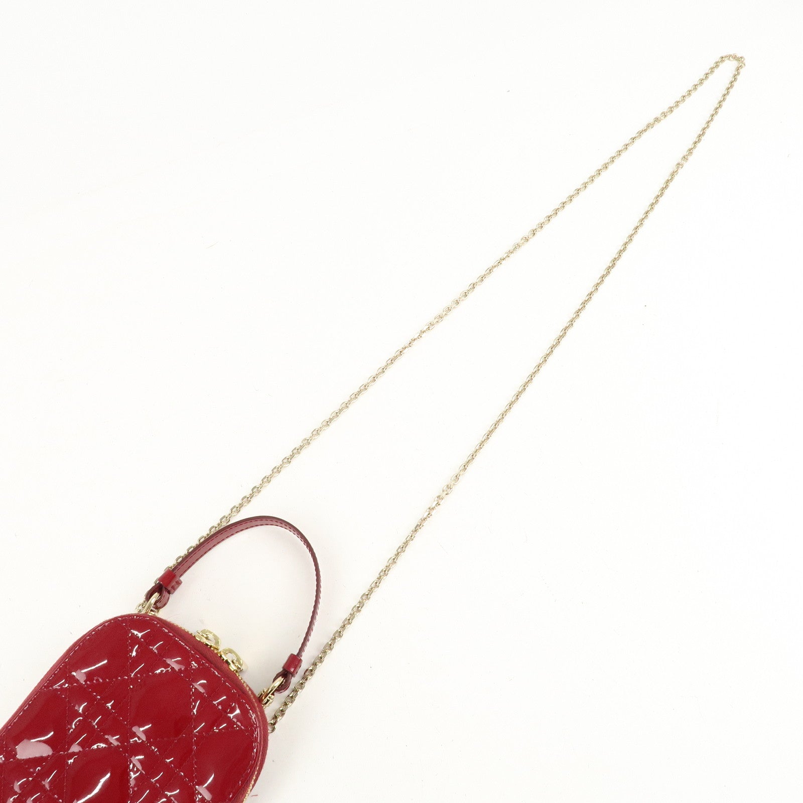 Christian Dior Cannage Patent Leather Phone Holder Used